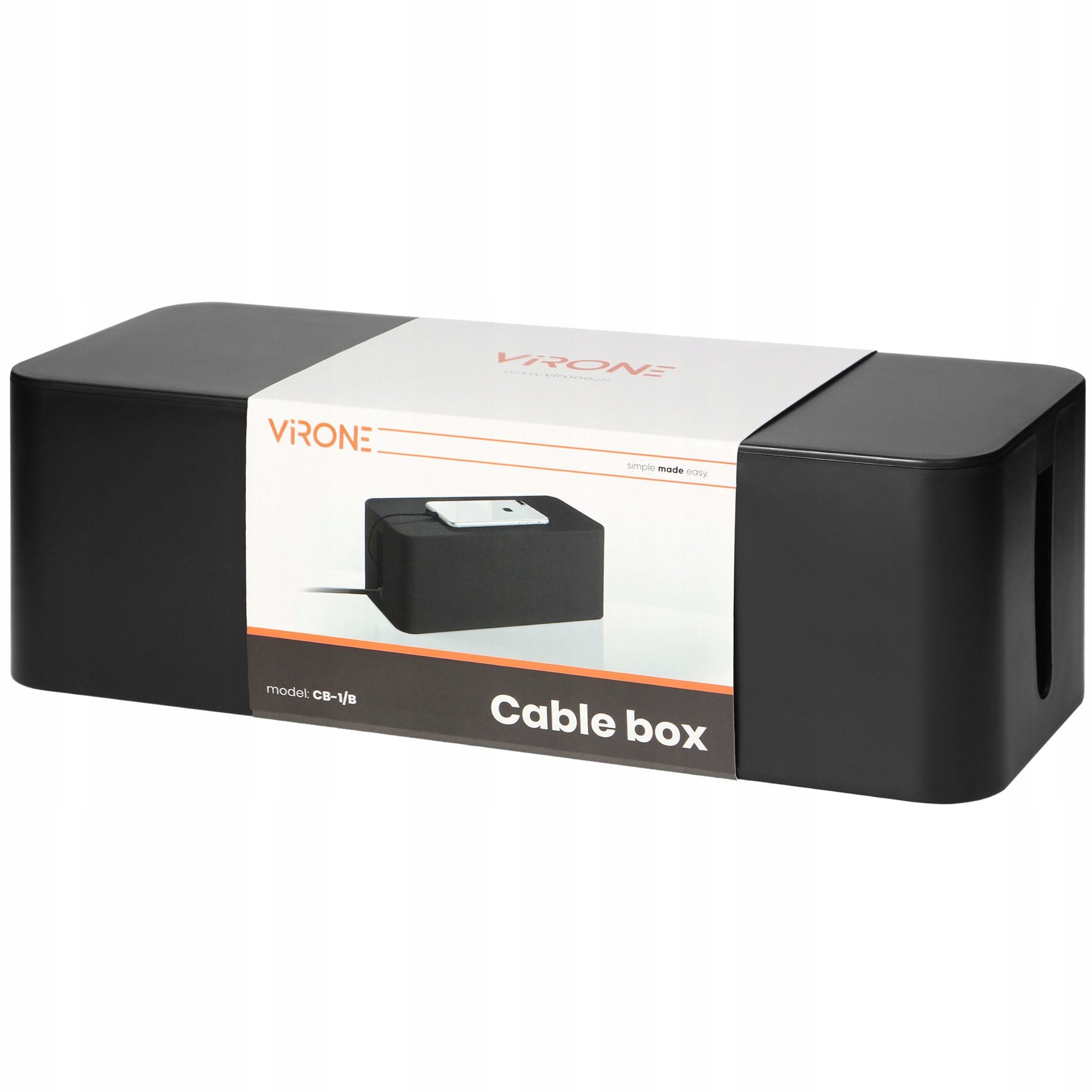 CABLE ORGANIZER CONTAINER CABLE BOX SLATS BOX BLACK L 40cm Manufacturer code CB-1/B