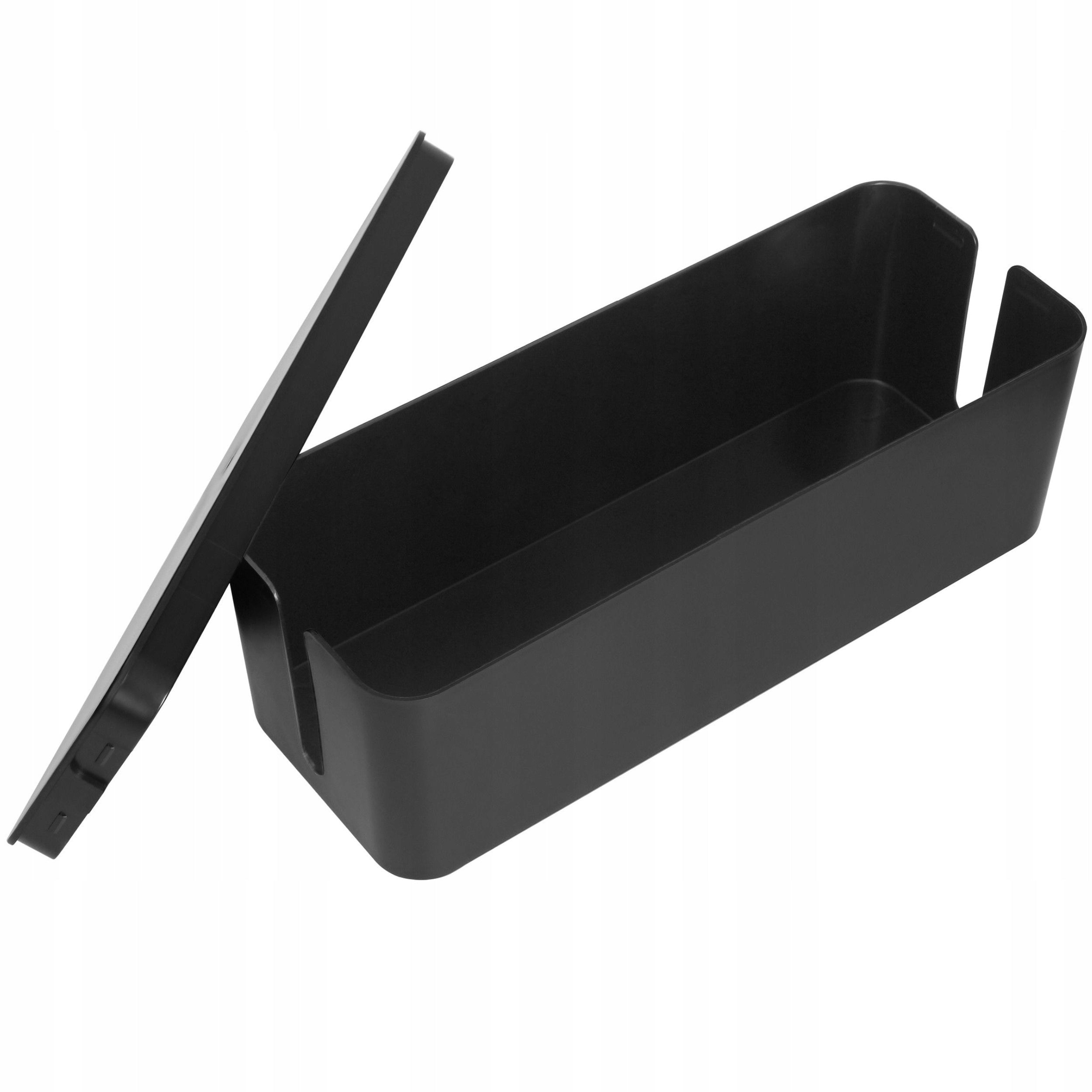 CABLE ORGANIZER CONTAINER CABLE BOX SLATS BOX BLACK L 40cm Model CB-1/B