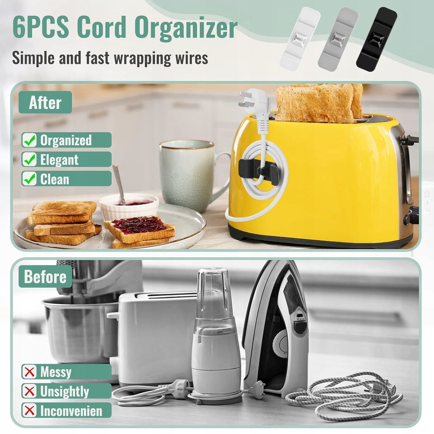 CABLE ORGANIZER FOR AGD ADHESIVE CABLE HOLDERS 6 PCS Brand no brand
