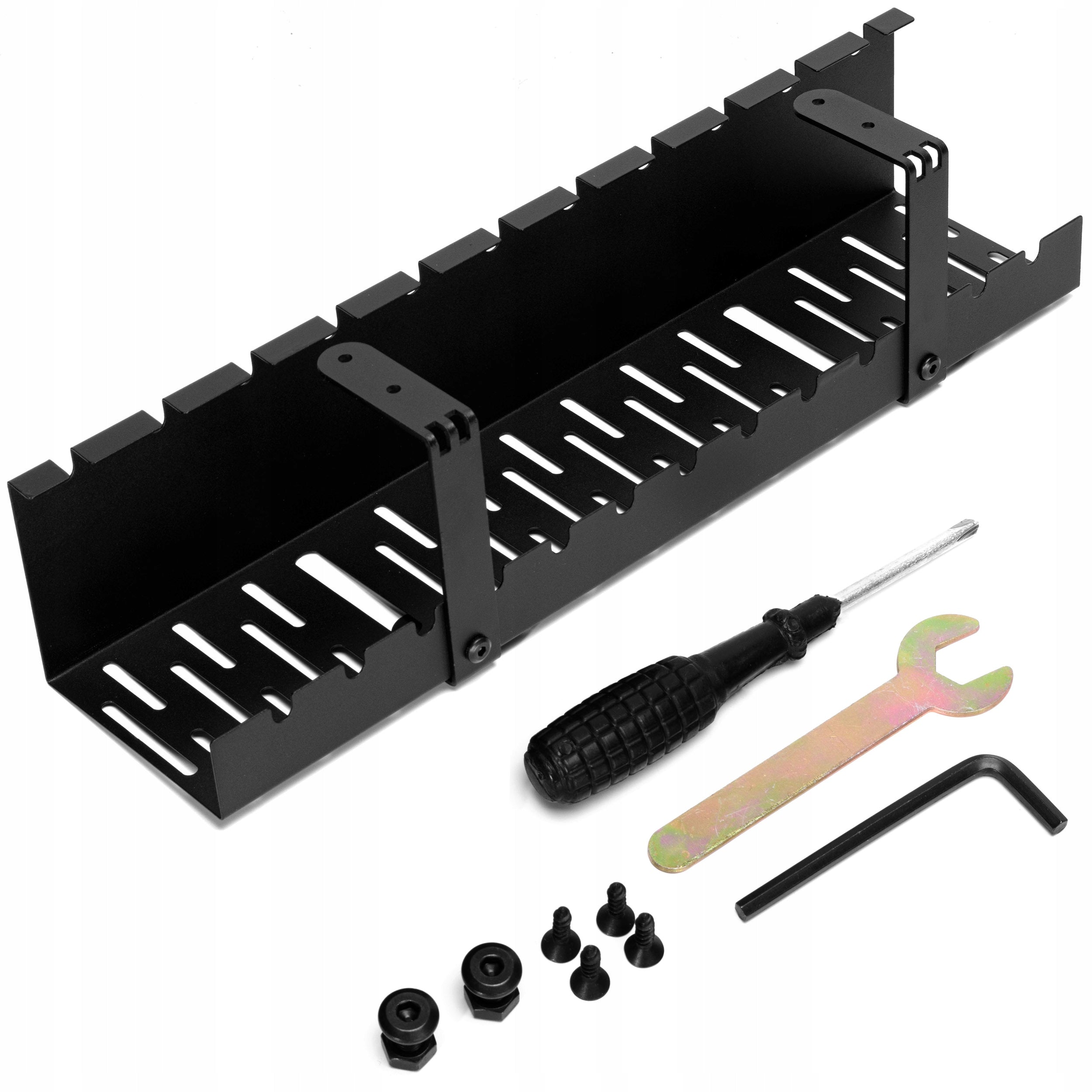 CABLE ORGANIZER FOR WIRES UNDER DESK COUNTERTOP BASKET SHELF METAL HOLDER
