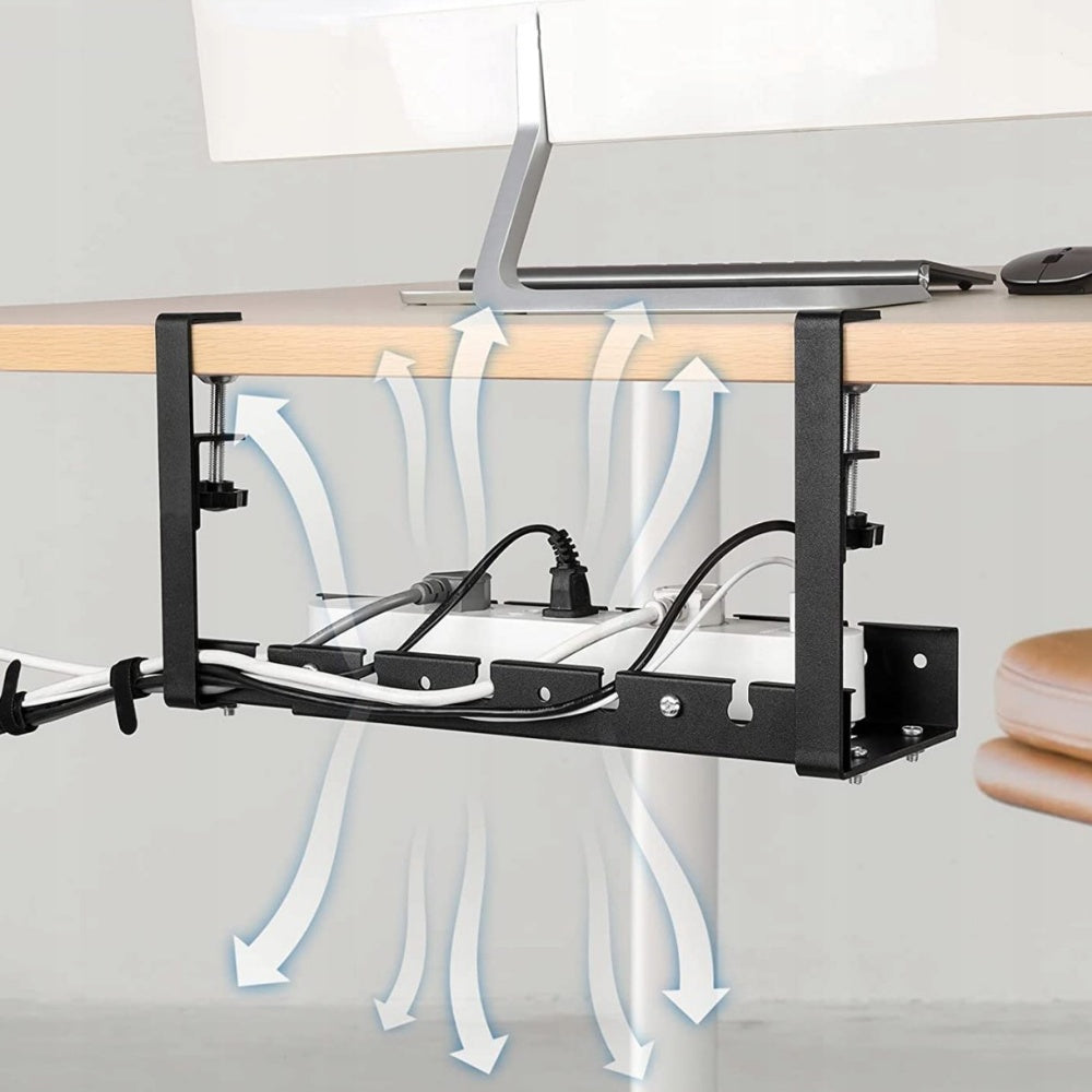 CABLE ORGANIZER GRILLE HOLDER SHELF ADJUSTABLE UNDER DESK TOP Product weight with unit packaging 1.61 kg