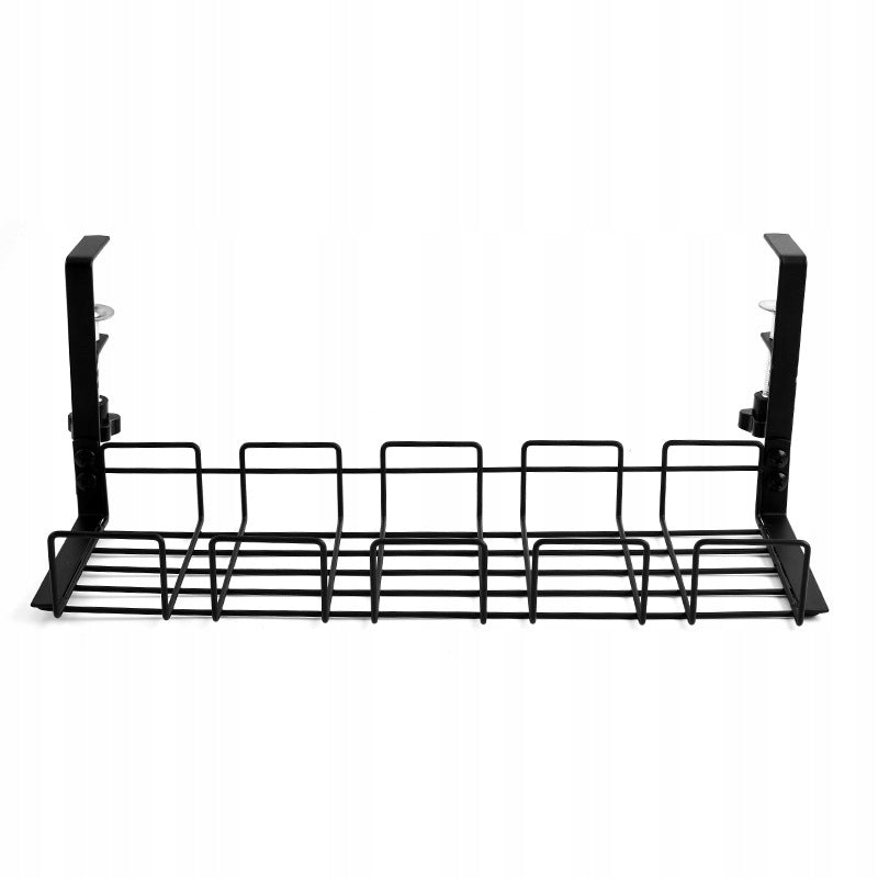 CABLE ORGANIZER GRILLE HOLDER SHELF UNDER DESK TABLETOP BLACK