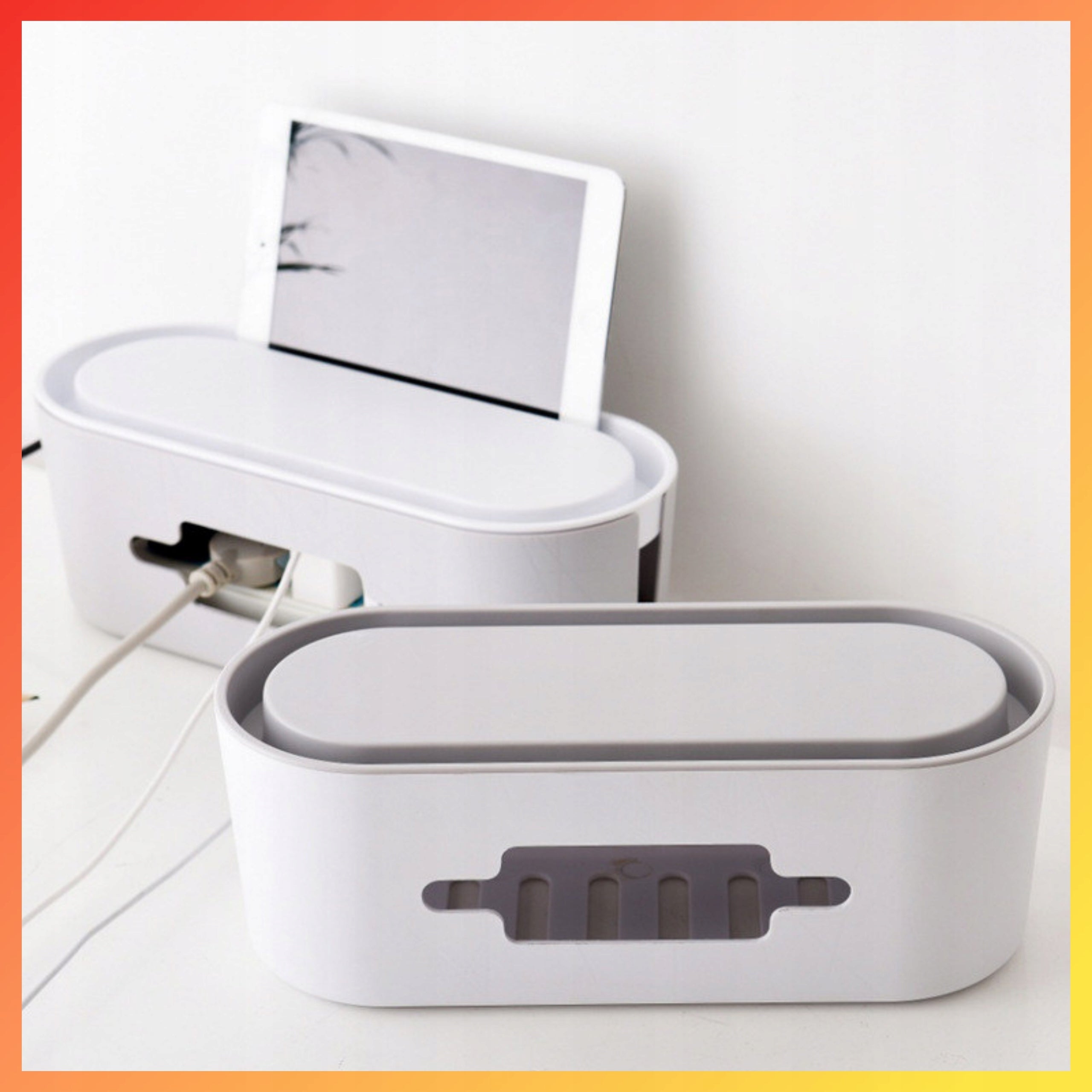 CABLE ORGANIZER STRIPS DESK EXTENSION CORDS COUNTERTOP CONTAINER GREY Model AG381F