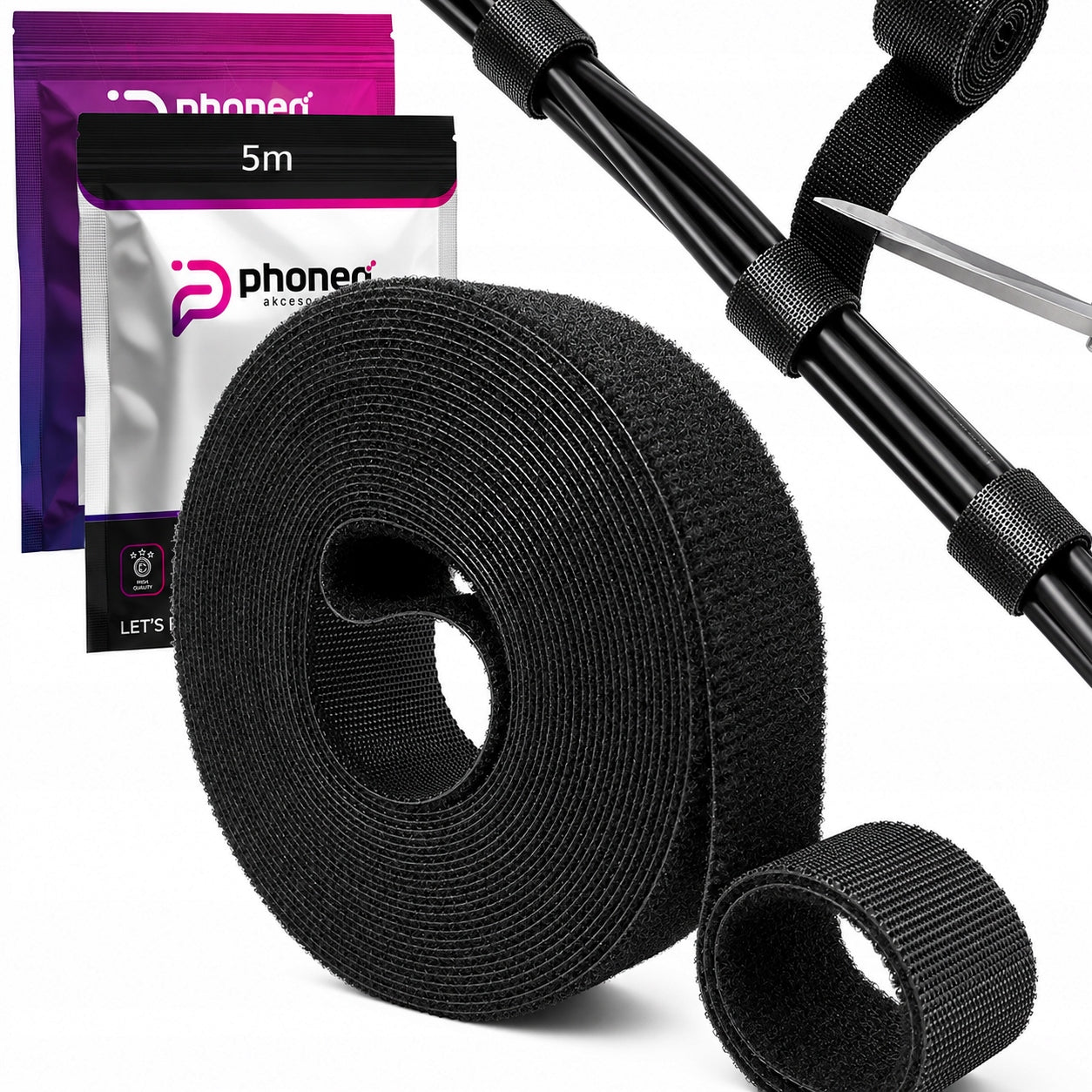 CABLE ORGANIZER VELCRO TAPE BAND CABLE HOLDER ADJUSTABLE 5m
