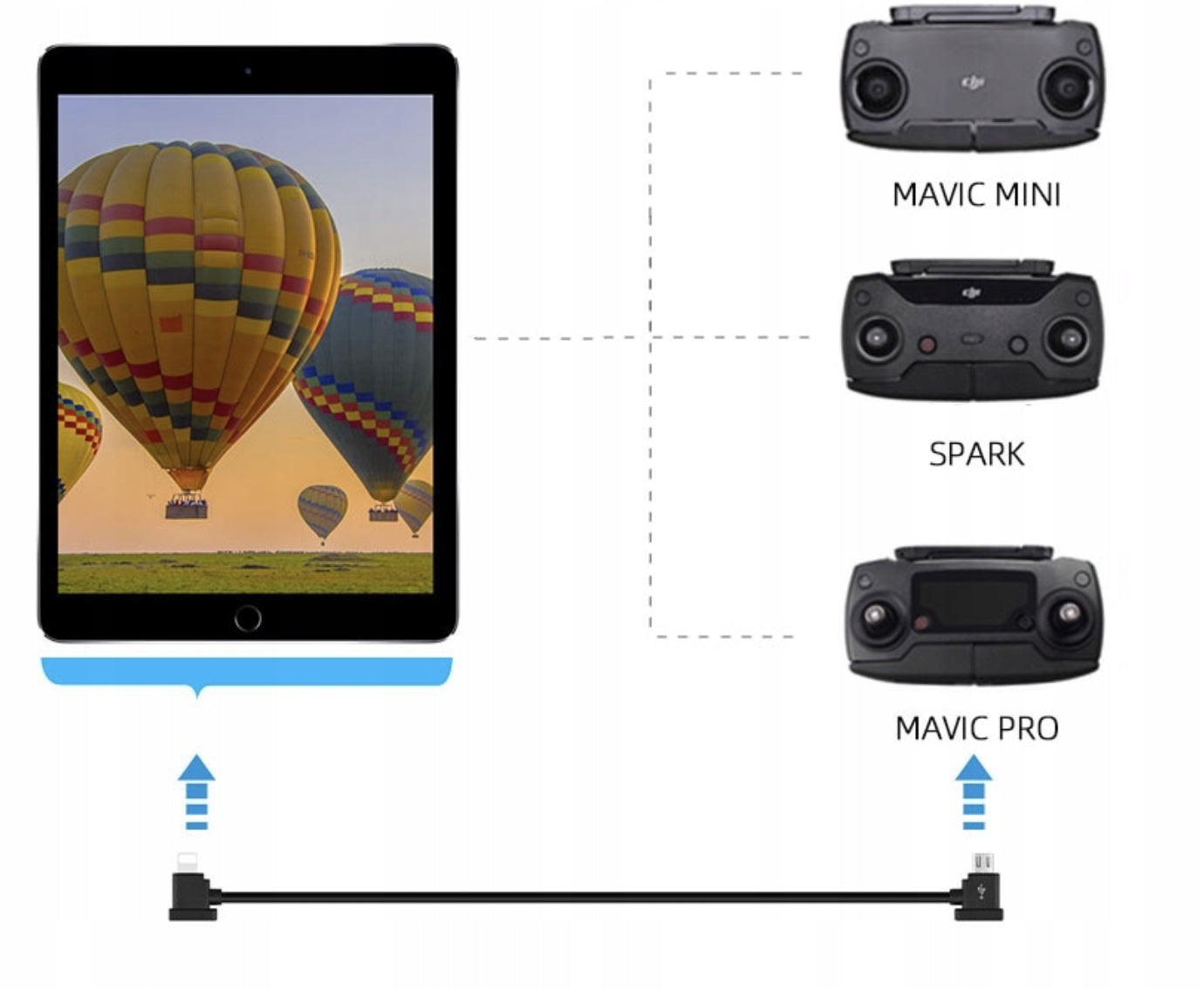 CABLE OTG DJI MAVIC MINI AIR PRO SPARK - MICRO USB Packaging status original
