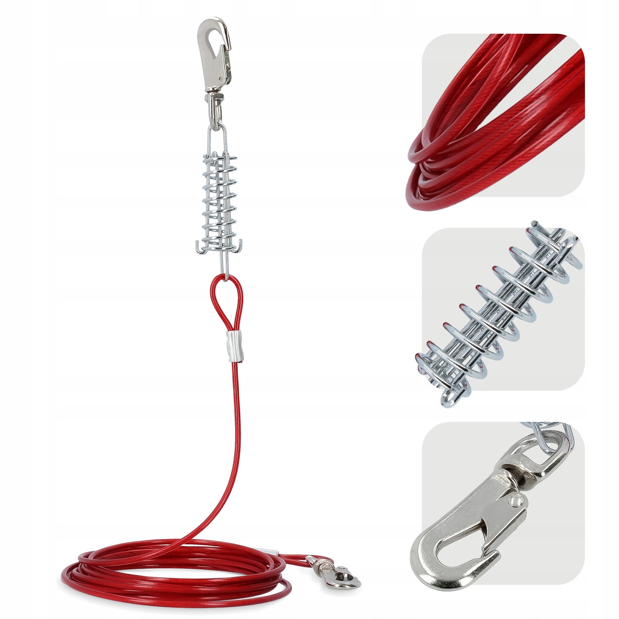 CABLE STEEL Lanyard for PSA 5m Training SHOCK ABSORBER Chain STRONG Debt 0K Color red