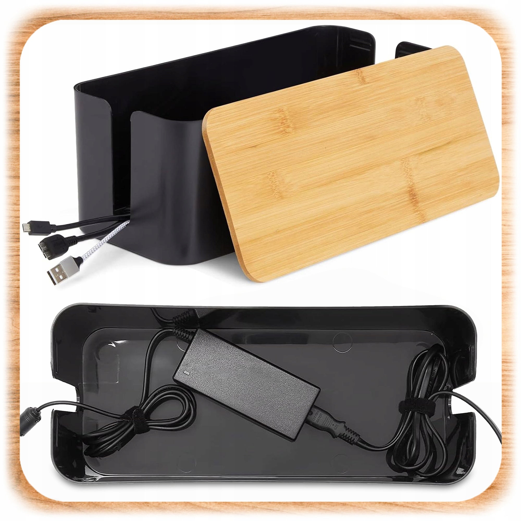 CABLE STRIP ORGANIZER WIRES CABLE BOX CONTAINER WOOD S BOX Packaging status original