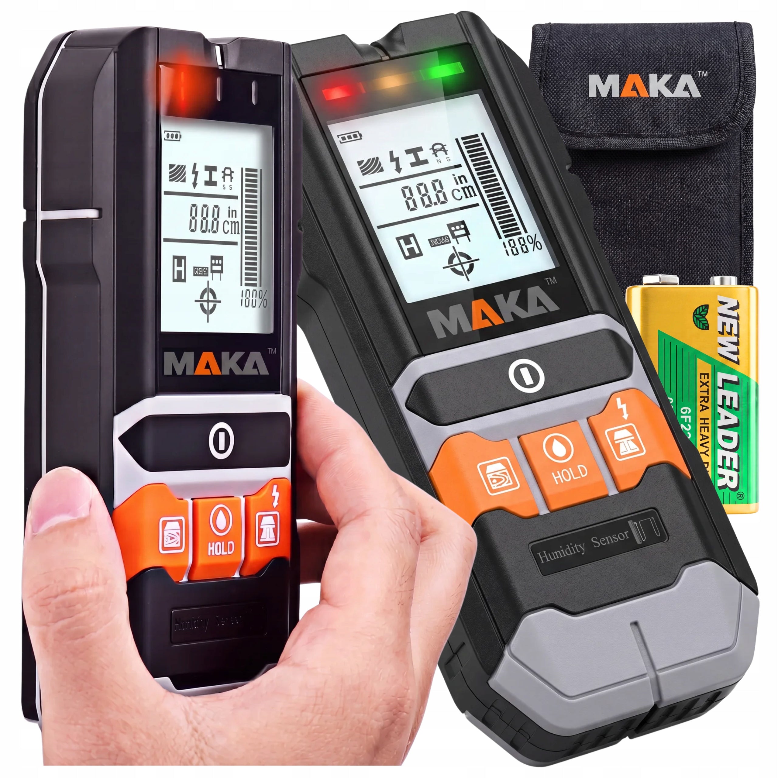 CABLE WIRE DETECTOR WALL METAL PIPE DETECTOR + HUMIDITY METER