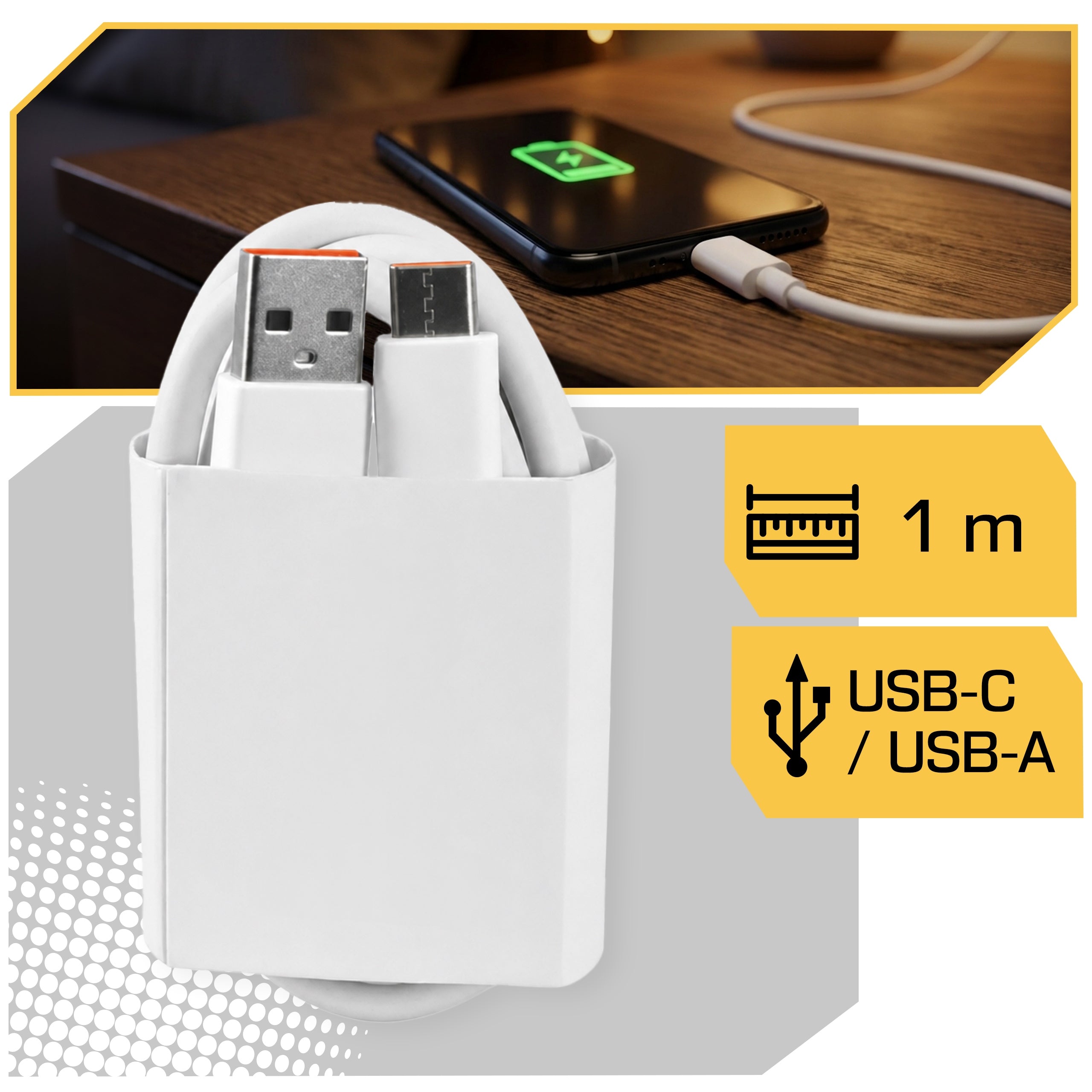 CABLE XIAOMI USB USB-C WHITE 6A 66W FAST CHARGING 1M FAST CHARGE TYPE C Packaging status original