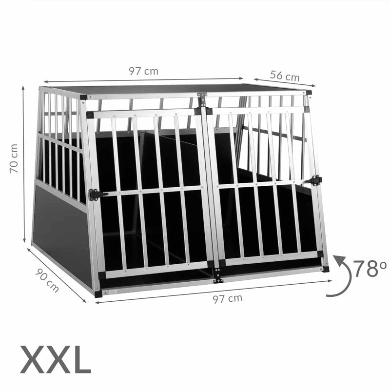 CAGE TRANSPORTER FOR DOG ALUMINUM 97x90x70cm Brand Cadoca