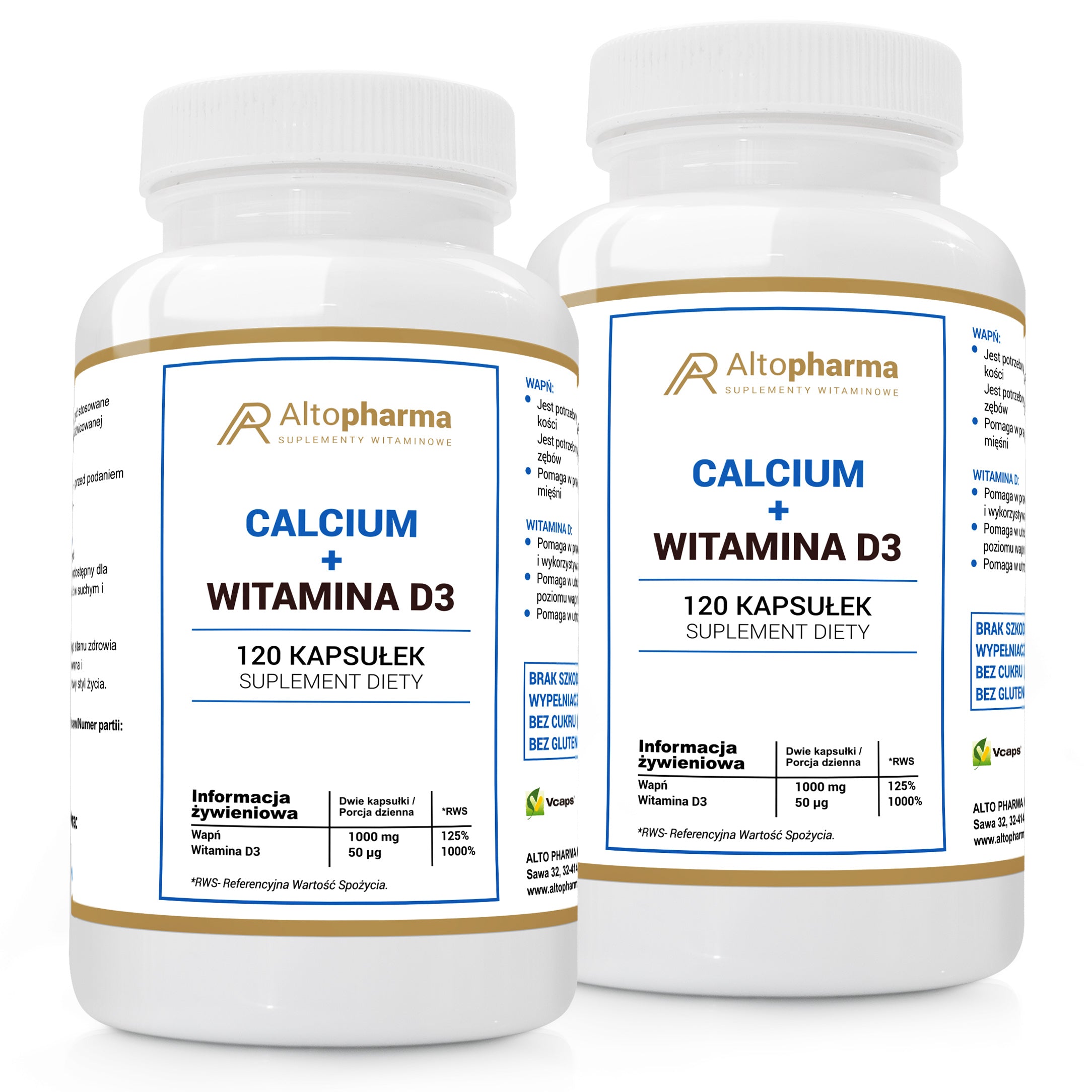 CALCIUM 1000mg VIT D3 50µg CALCIUM STRONG BONES 2x120k