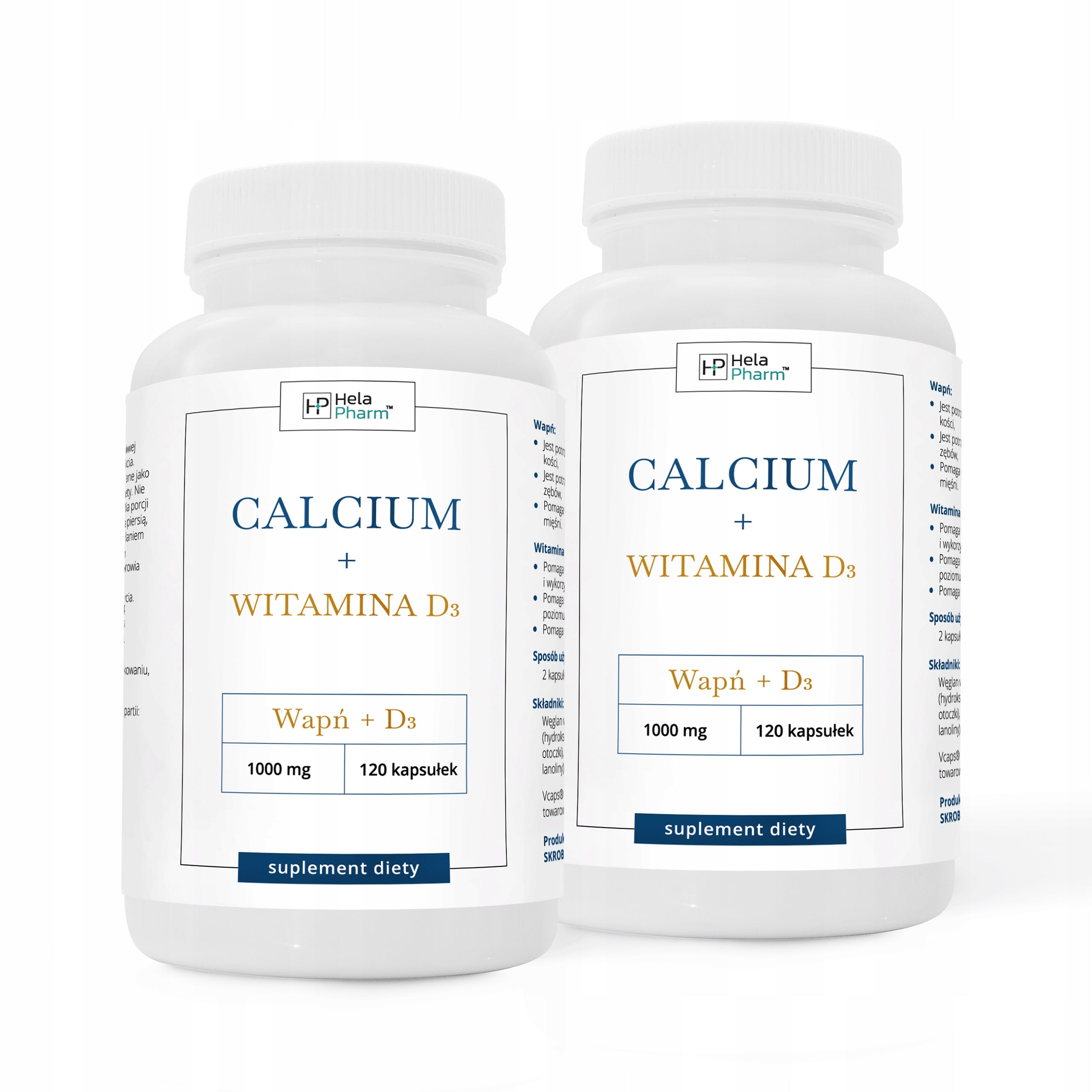 CALCIUM 1000mg + Vitamin D3 CALCIUM, BONES 120 capsules Vege Manufacturer code CALCIUM 1000mg + Witamina D3 120