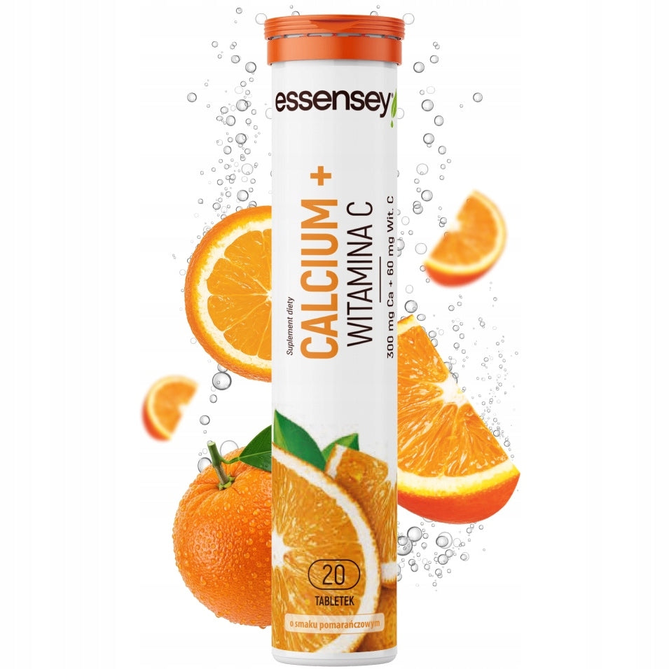 CALCIUM Lime 300 mg + Vitamin C 20 Effervescent Tablets Calcium Drinking Drink
