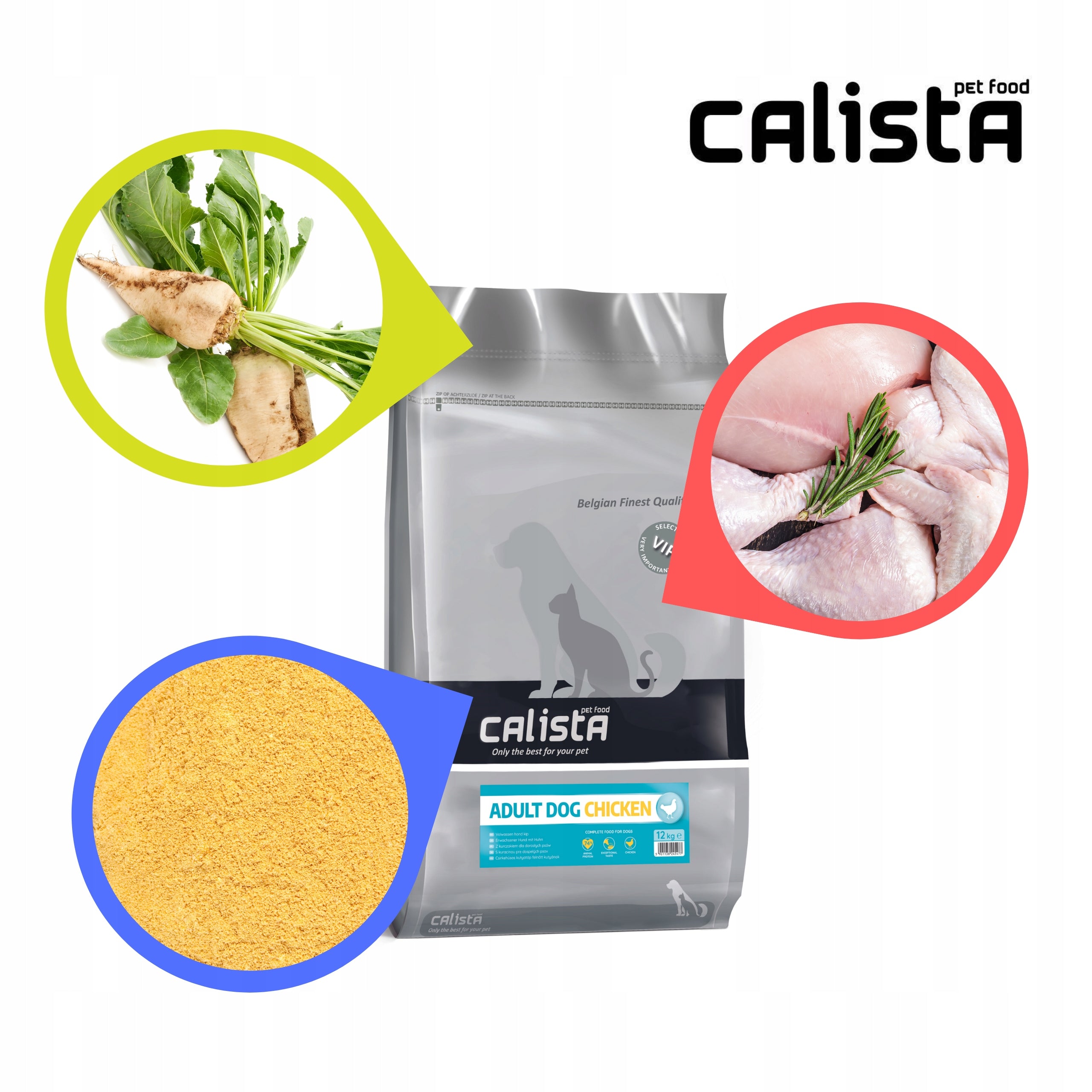 CALISTA CHICKEN FOOD WITH VITAMINS 12KG SHEEPDOG LAMBRADOR HUSKY BEAGLE Manufacturer code Karma premium Calista Chicekn12 kg OWCZAREK