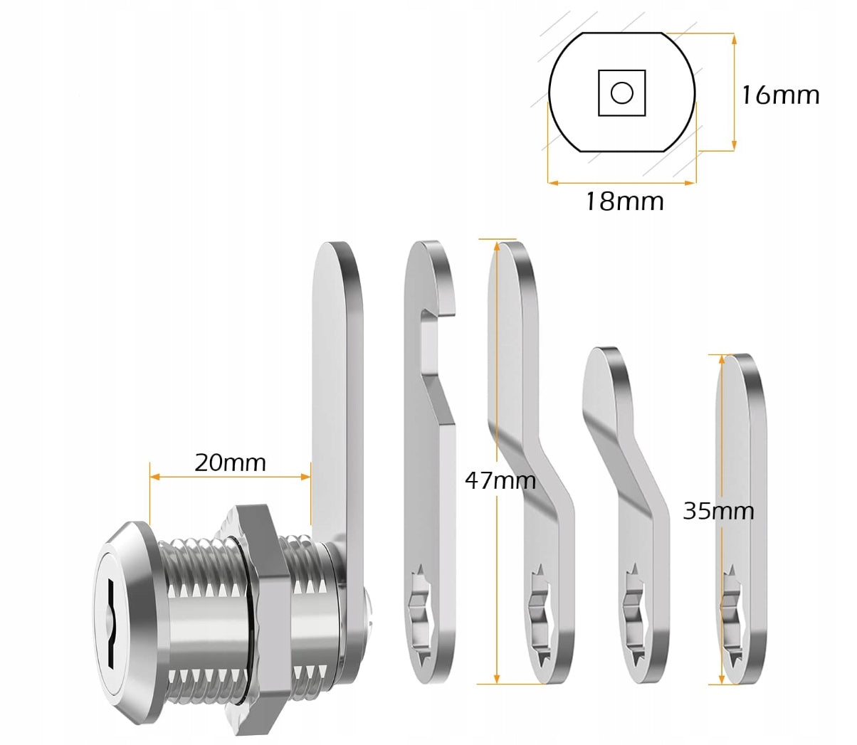 CAM LOCK FOR MAILBOX CASSETTE 20mm 5 TILES Manufacturer code ZAMEK 20mm DO SKRZYNKI NA LISTY