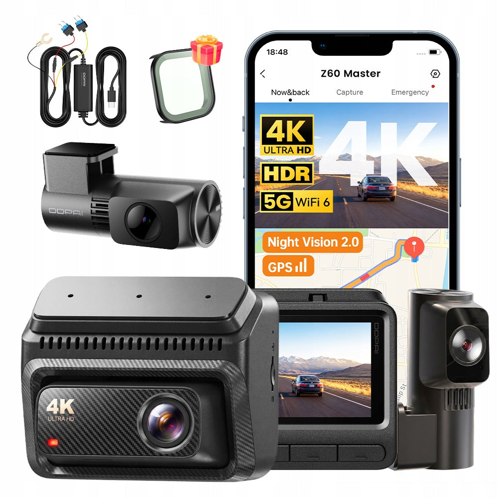 CAMERA DDPAI Z60 MASTER VIDEO RECORDER 4K HDR+ REAR INTERIOR+HARDWIRE KIT