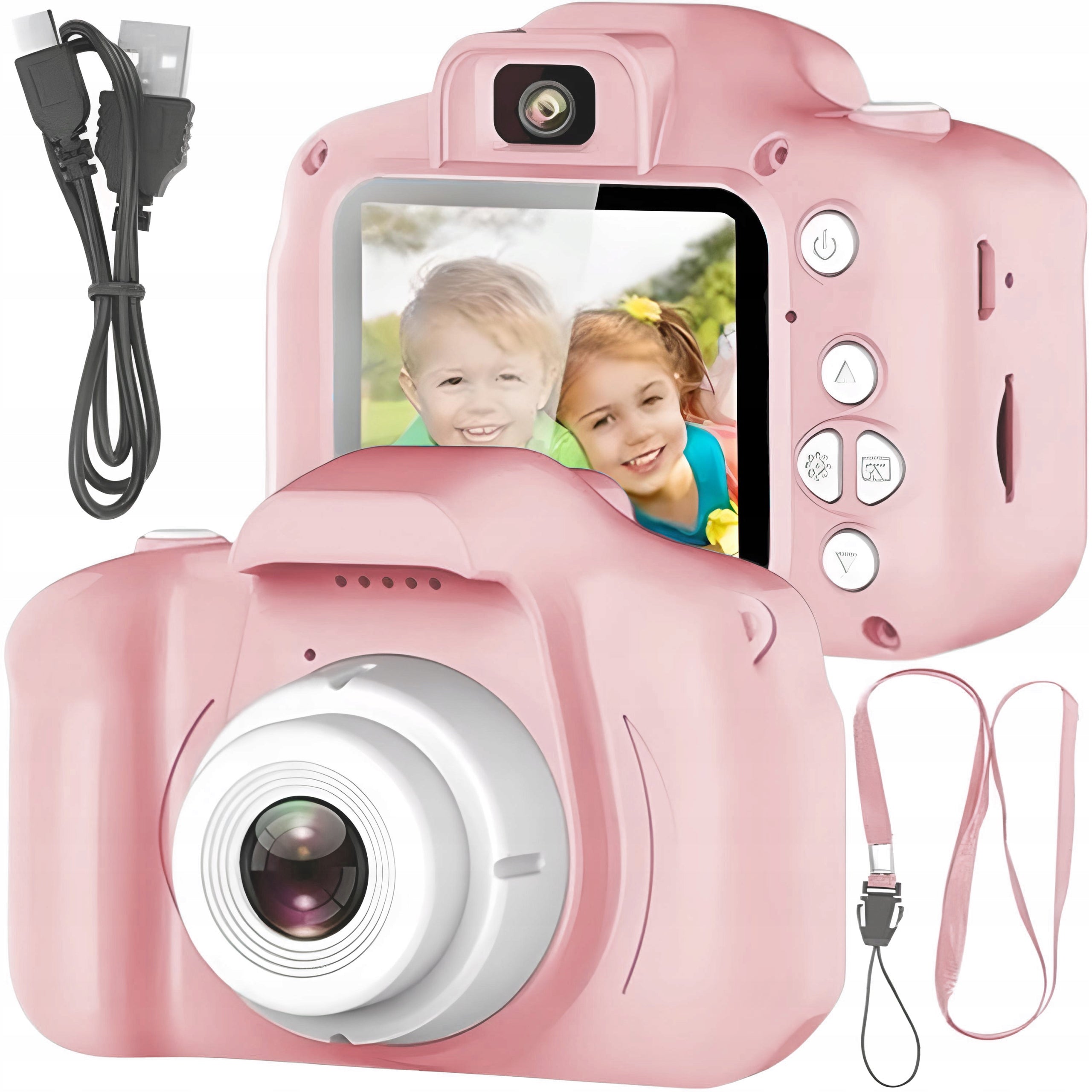 CAMERA DIGITAL CAMERA PINK FOR KIDS FULL HD 1080p 1440p 3 MPX GAMES LANYARD Manufacturer code aparat cyfrowy dla dzieci