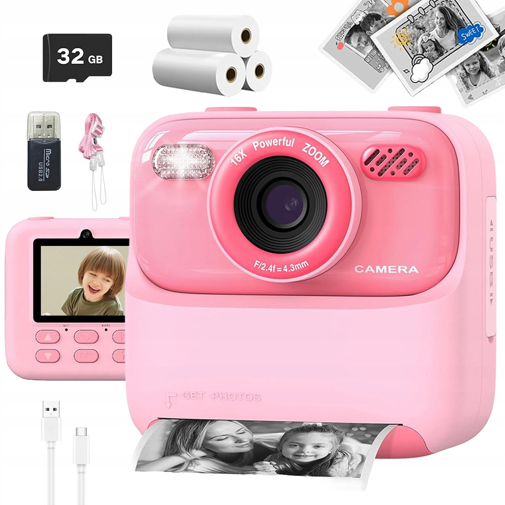 CAMERA FOR CHILDREN VIDEO GAMES INSTANT PRINTER +3 ROLLS