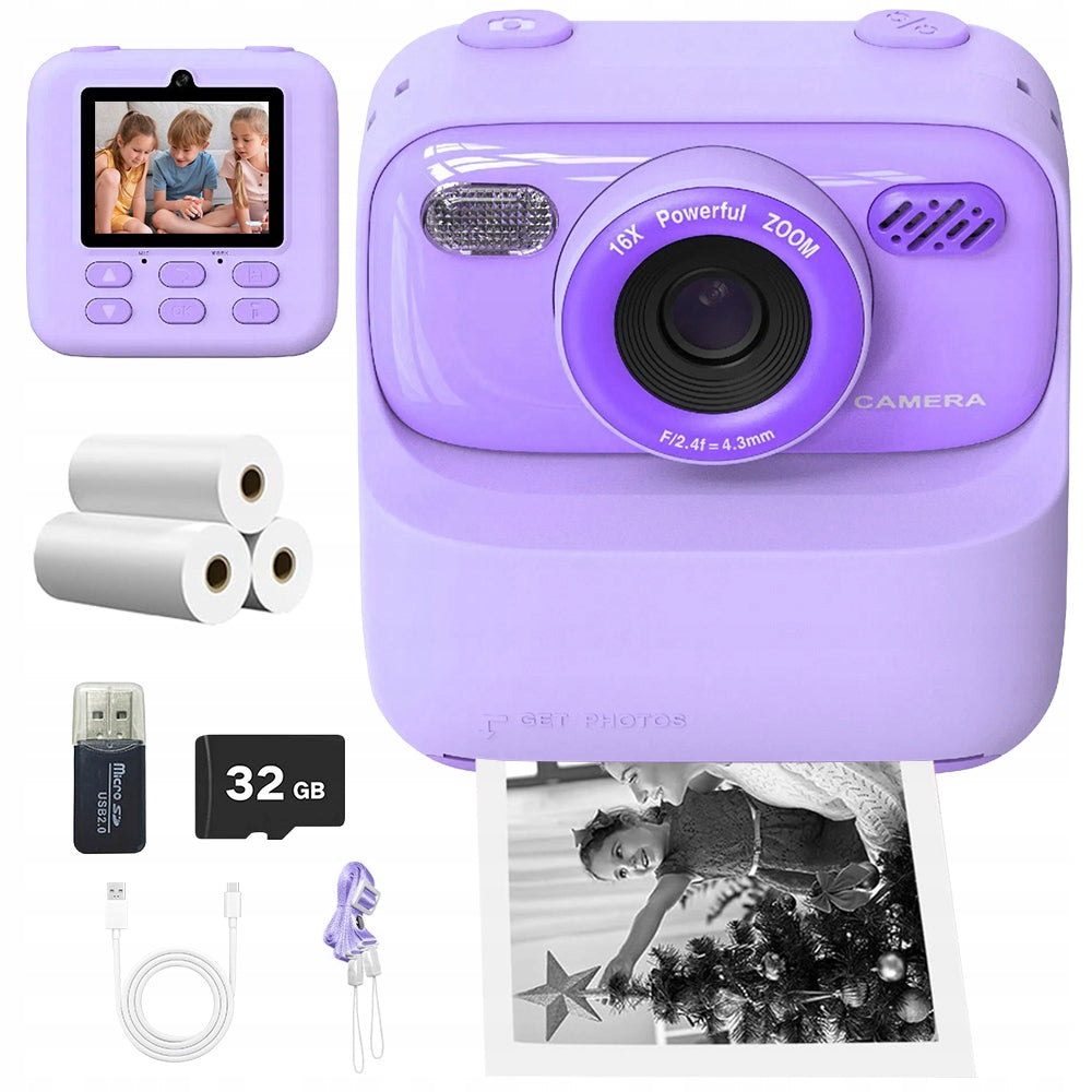 CAMERA FOR CHILDREN WITH INSTANT PRINTING AND 32GB OF MEMORY
