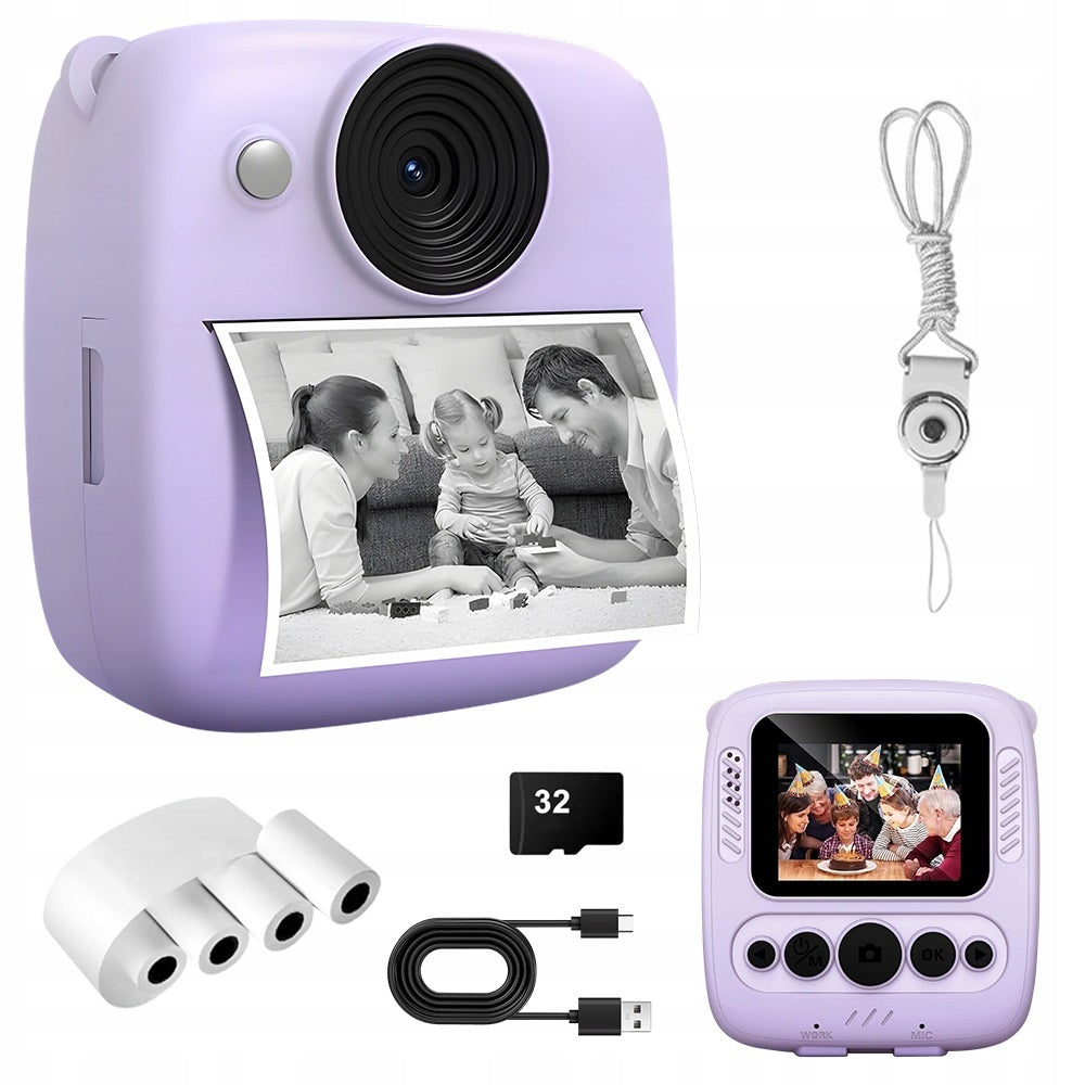 CAMERA FOR CHILDREN WITH PRINT FUNCTION 48MP 32GB ZOOM 16X SCREEN 2.0"