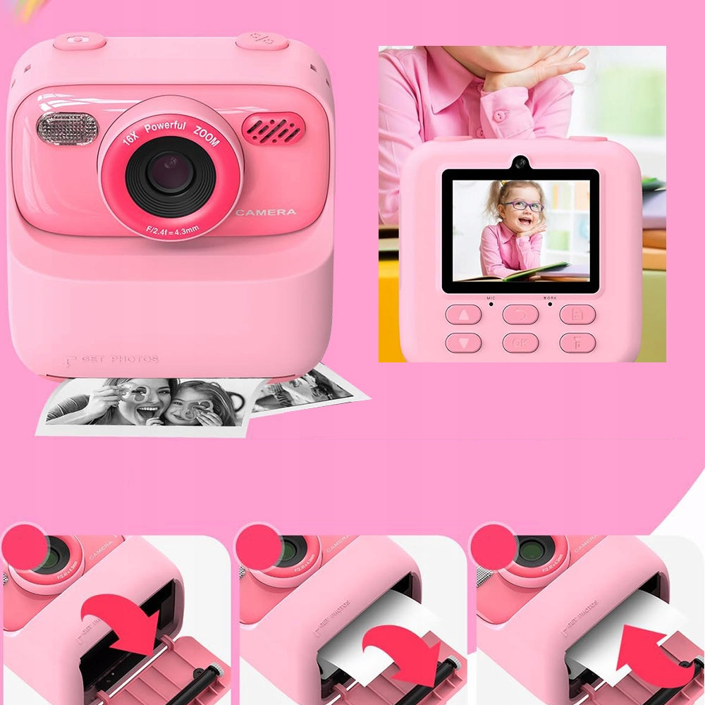 CAMERA FOR KIDS WITH 32GB 1200MAH INSTANT PRINT 2.4" MP3 SCREEN Model Instant Cameras