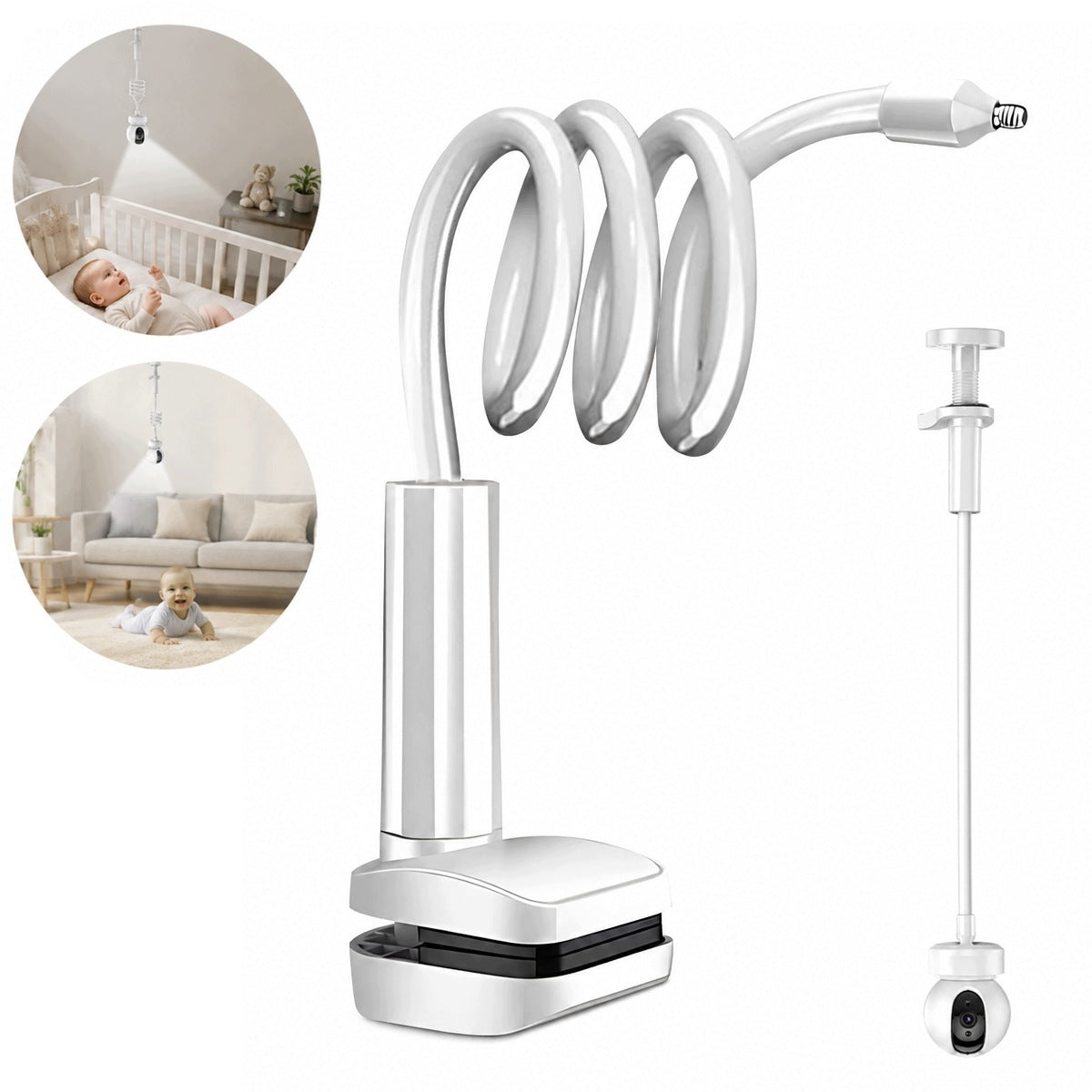CAMERA HOLDER BABY MONITOR CLAMP STAND 80CM SWAN NECK 360°