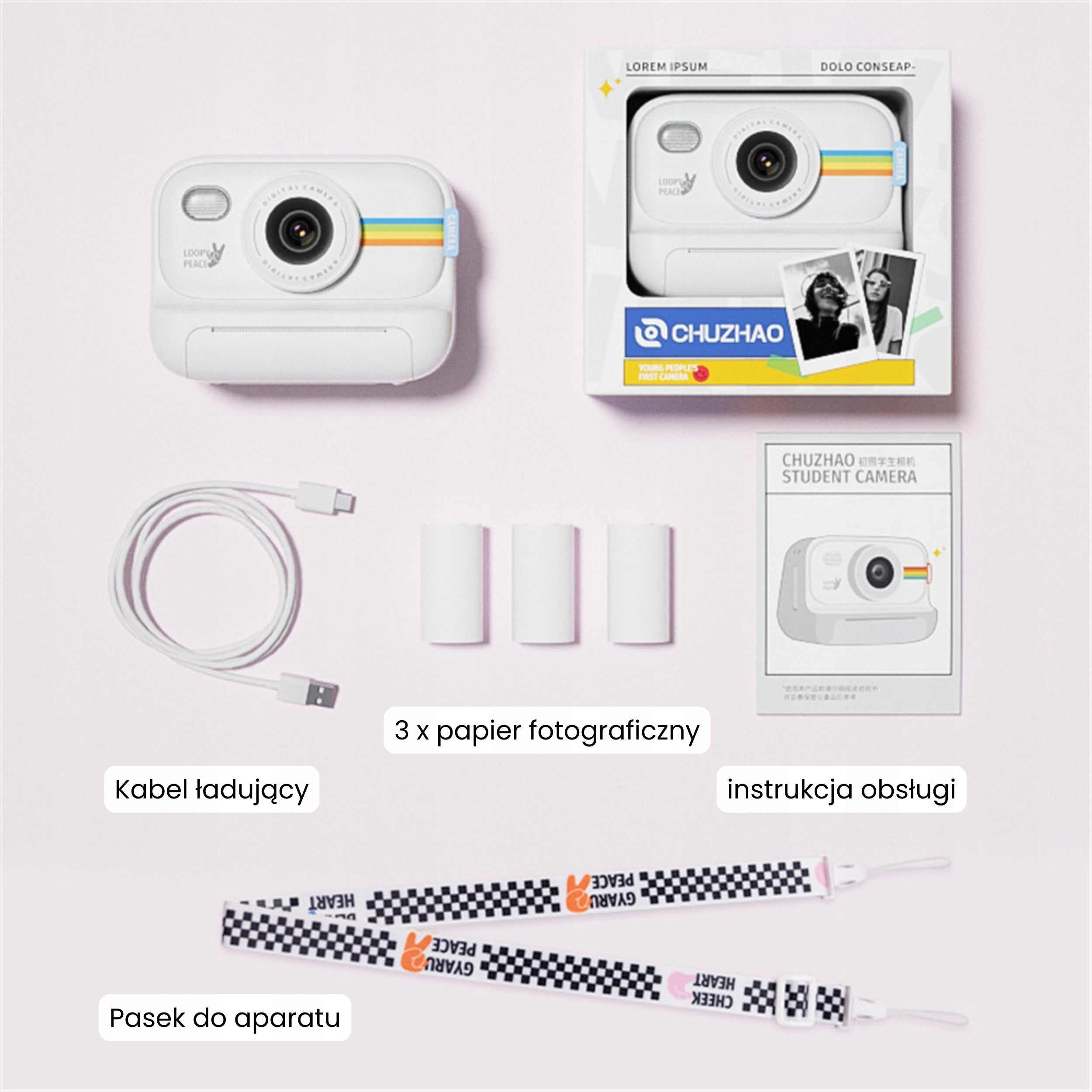 CAMERA INSTANT TOY FOR CHILDREN WITH PHOTO PRINTER FOR COLORING Brand no brand