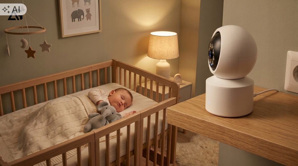CAMERA IP 5MP LED INDOOR BABY MONITOR ROTATING WIFI ALARM DETECTION QHD SMART Manufacturer code DOMOWA KAMERKA ELEKTRONICZNA NIANIA QHD FHD
