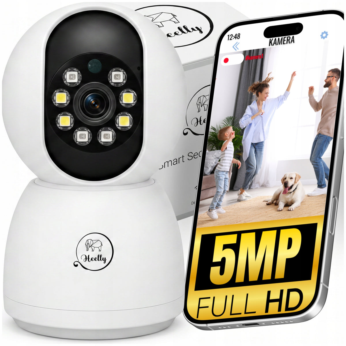 CAMERA IP 5MP ZOOM INDOOR ROTATING WIFI ALARM DETECTION FHD SMART