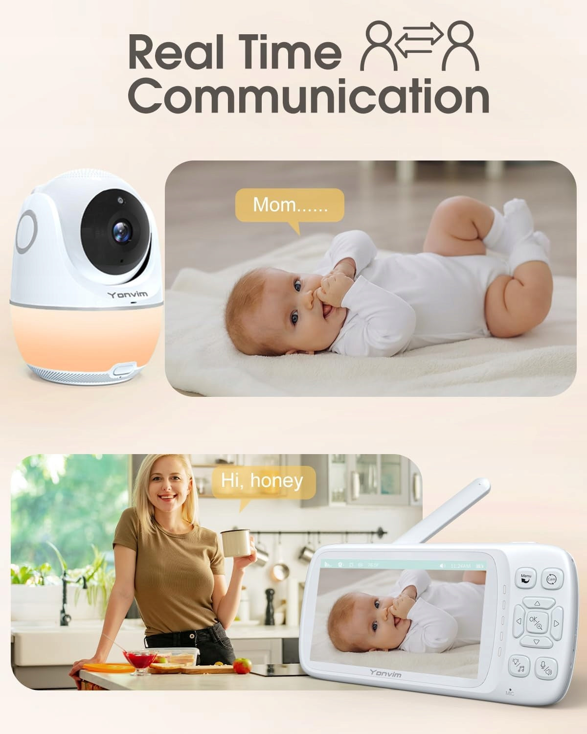CAMERA MONITOR BABY MONITOR YONVIM BM07 VIDEONIA Manufacturer code YONVIM BM07