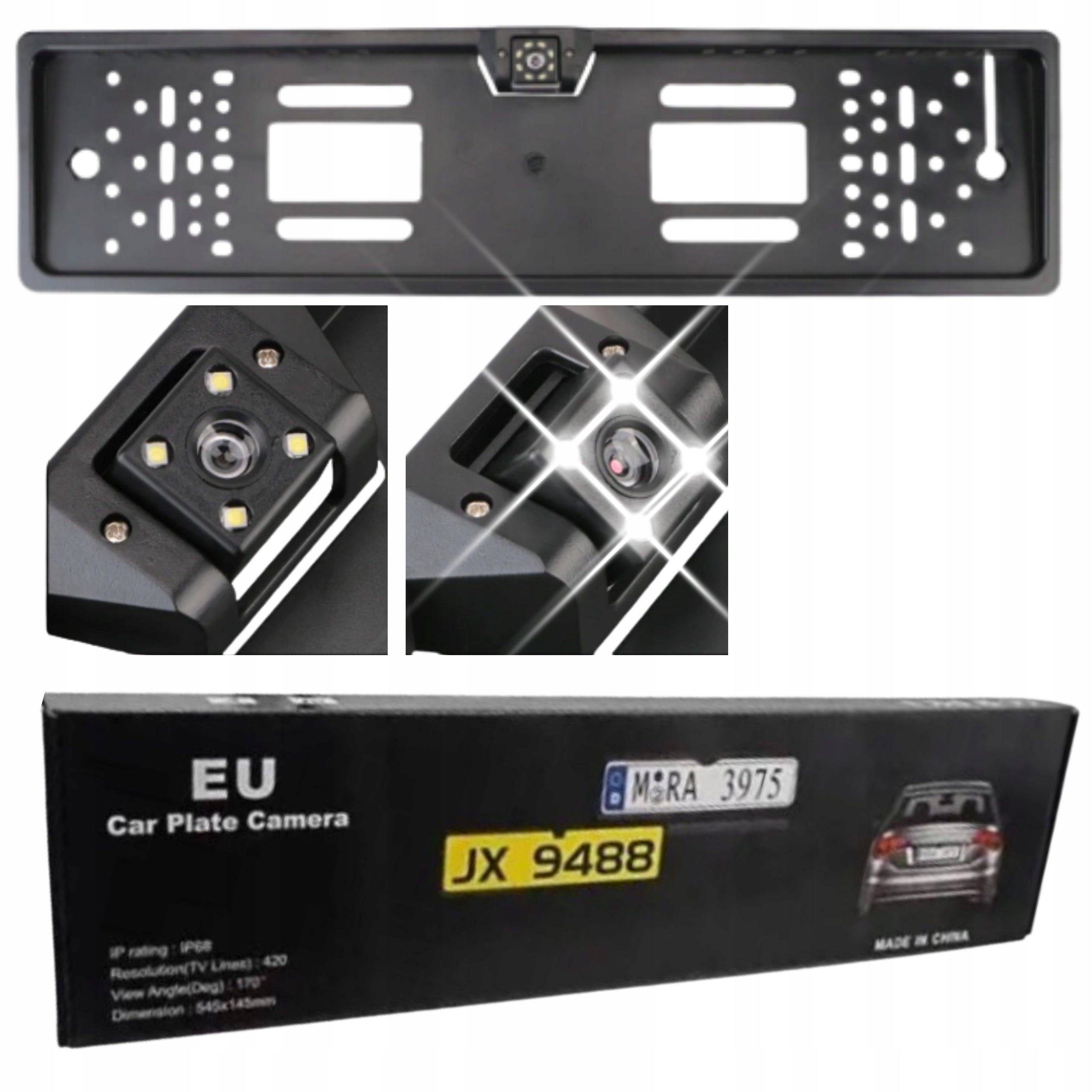 CAMERA REVERSING CAMERA IN LICENSE PLATE FRAME WITH LED WIDE ANGLE