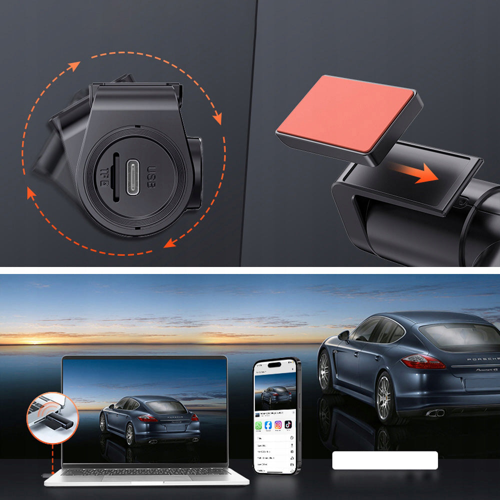 CAMERA WIFI VIDEO RECORDER 140° DRIVING RECORDER CAMERA Recording quality SD/VGA (640 x 480) HD (1280 x 720) Full HD (1920 x 1080) QHD (2560 x 1440) 5 Mpx (2592x1944) 4K UHD (3840 x 2160) 2304x1296