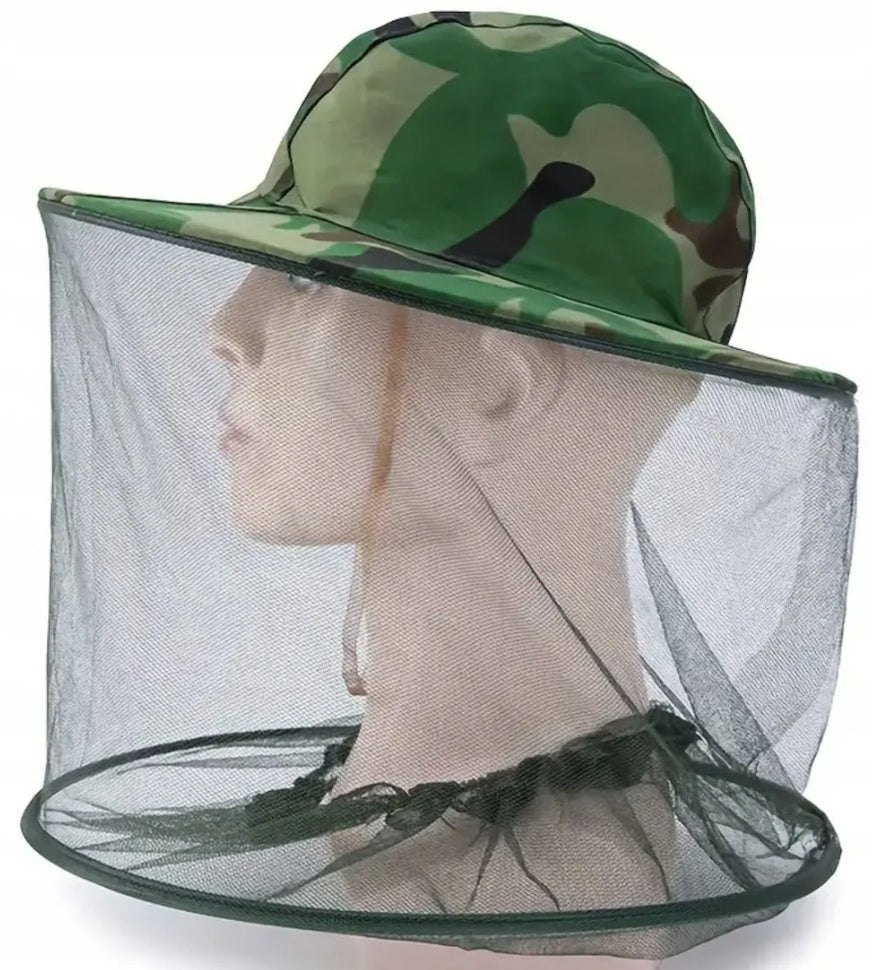 CAMO BEEKEEPING FOLDING HAT WITH MOSQUITO NET INSECTS