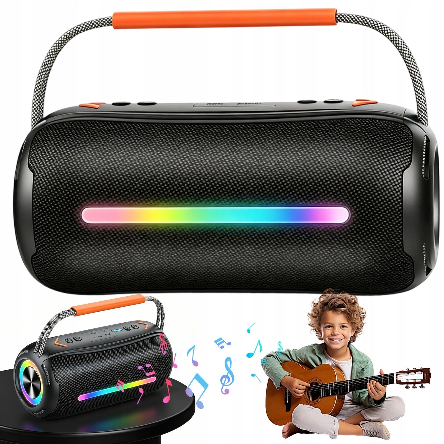 CAMPING BLACK PORTABLE BLUETOOTH SPEAKER 20W IPX6 DSP RGB 10H Brand no brand