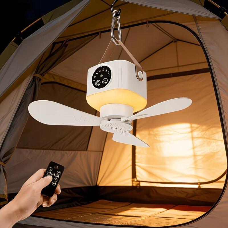CAMPING FAN FOR TENT PORTABLE WITH LED REMOTE CONTROL LAMP Fan type ceiling