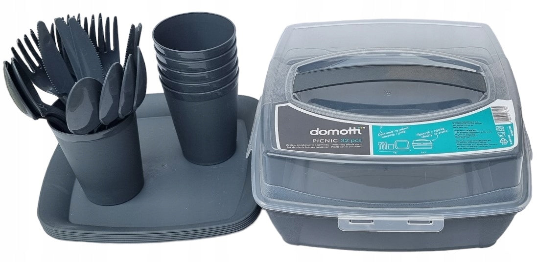 CAMPING Picnic SET DISHES HIKING CUTLERY for 6 people 32el Packaging status original