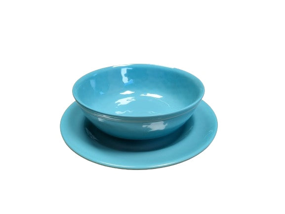CAMPING SET TURQUOISE MELAMINE - BOWL, DINNER PLATE