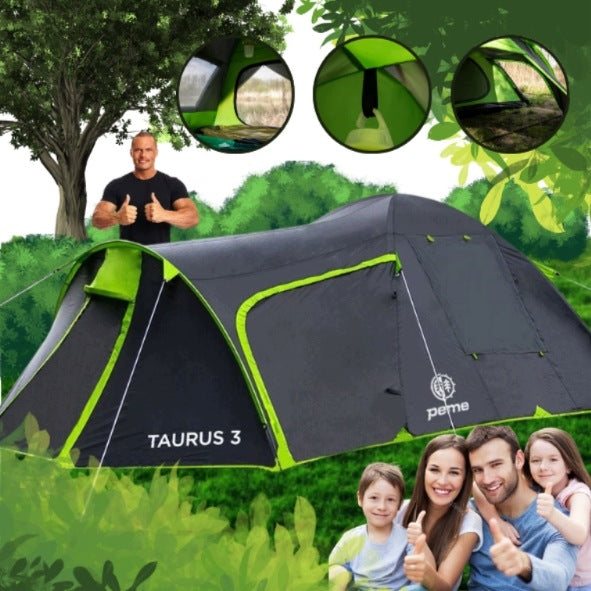 CAMPING TENT 3 PERSON FAMILY WATERPROOF WITH 2 ENTRANCES