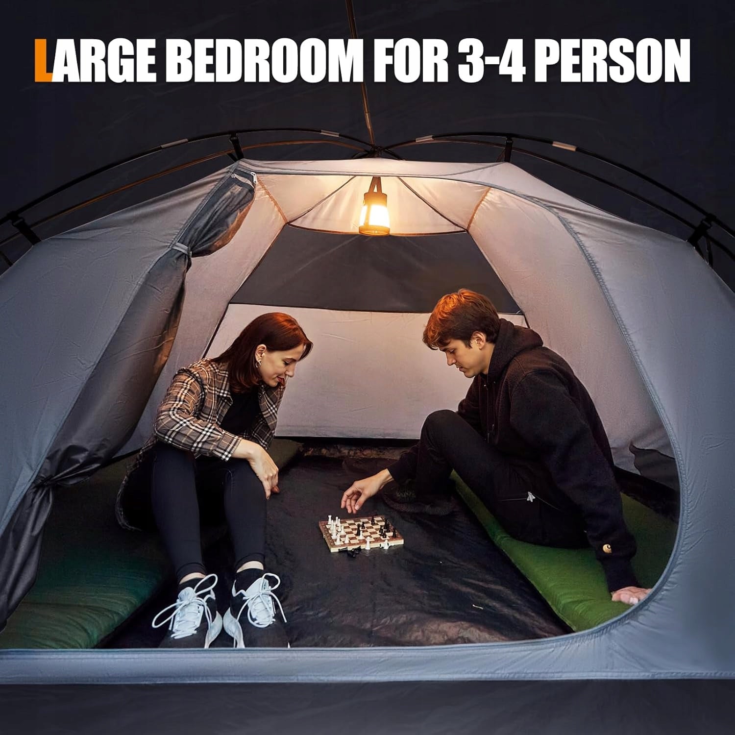 CAMPING TENT 4 PEOPLE WITH BLACKOUT WATERPROOF 4000MM Manufacturer code 0617932986861
