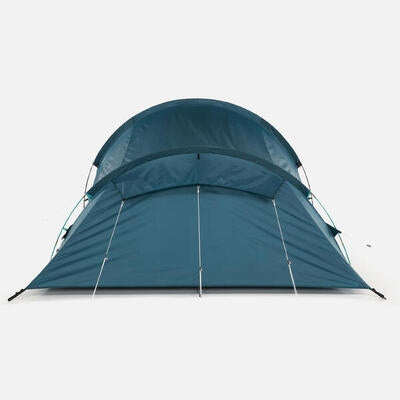 CAMPING TENT QUECHA XXL 4 PERSON VESTIBULE DARKENED BEDROOM Color blue