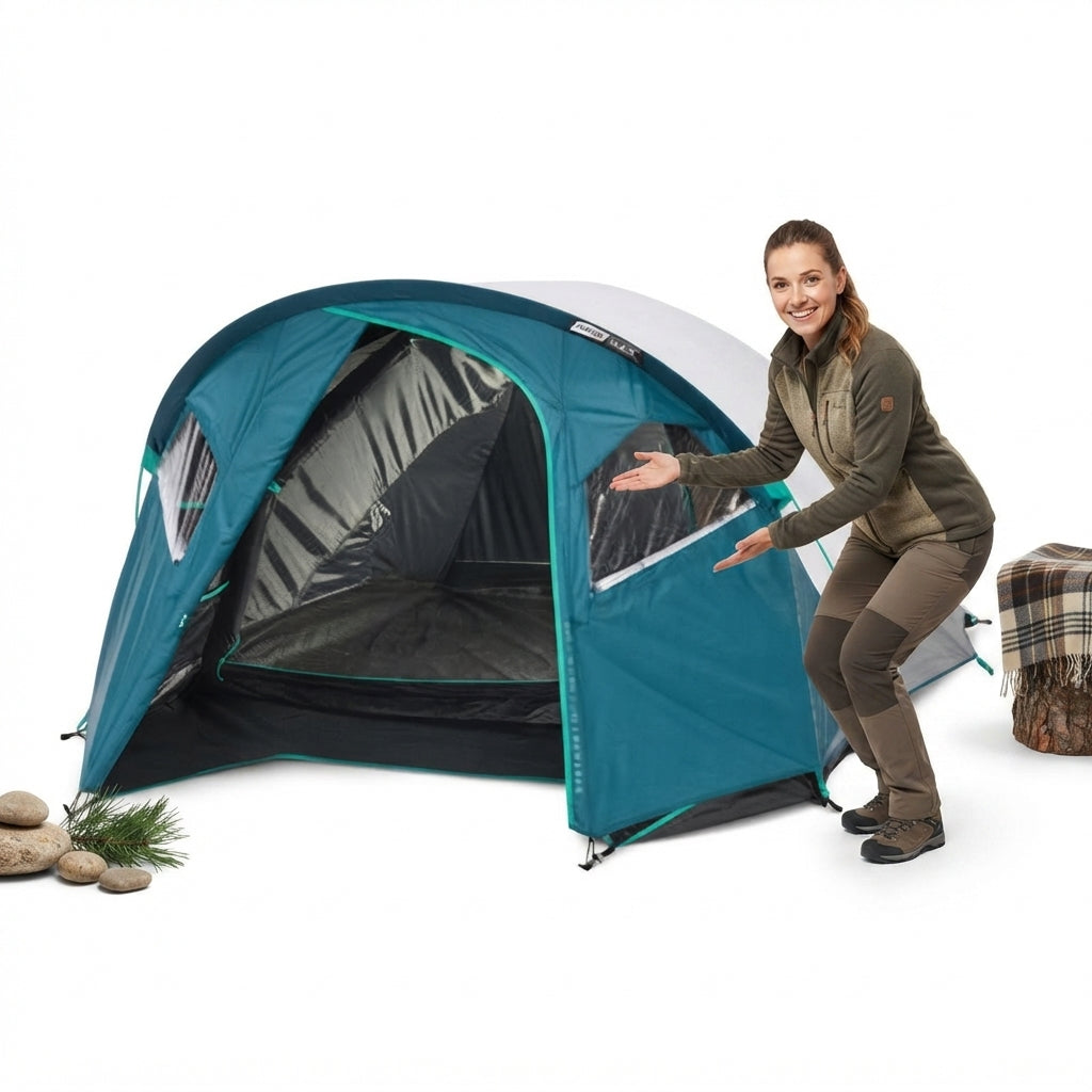 CAMPING TENT QUECHUA MH100 FRESH AND BLACK XL, 3-PERSON
