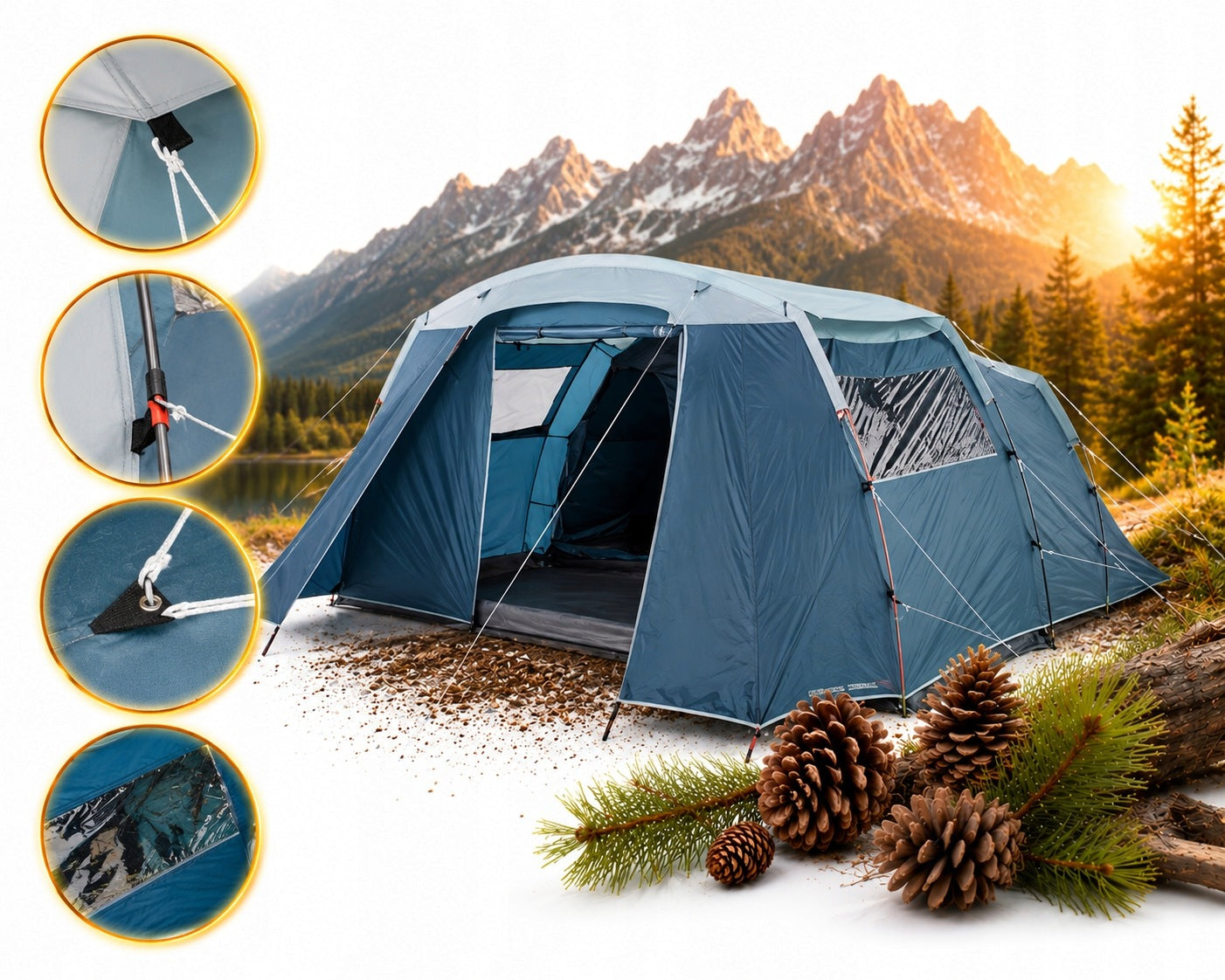 CAMPING TENT Quechua Arpenaz 6.3 6-PERSON 3 BEDROOMS LARGE XXL CAMP