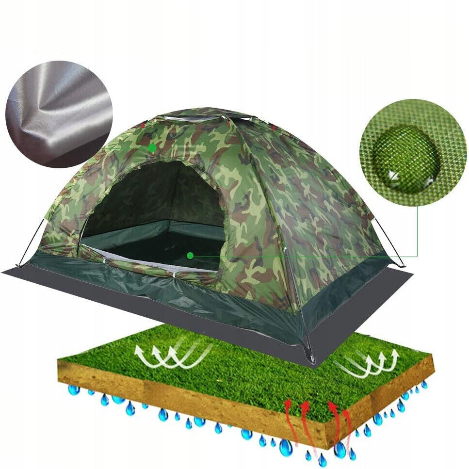 CAMPING TENT, TENT FOR 2 PEOPLE, WATERPROOF TENT WITH BACKPACK Packaging status original