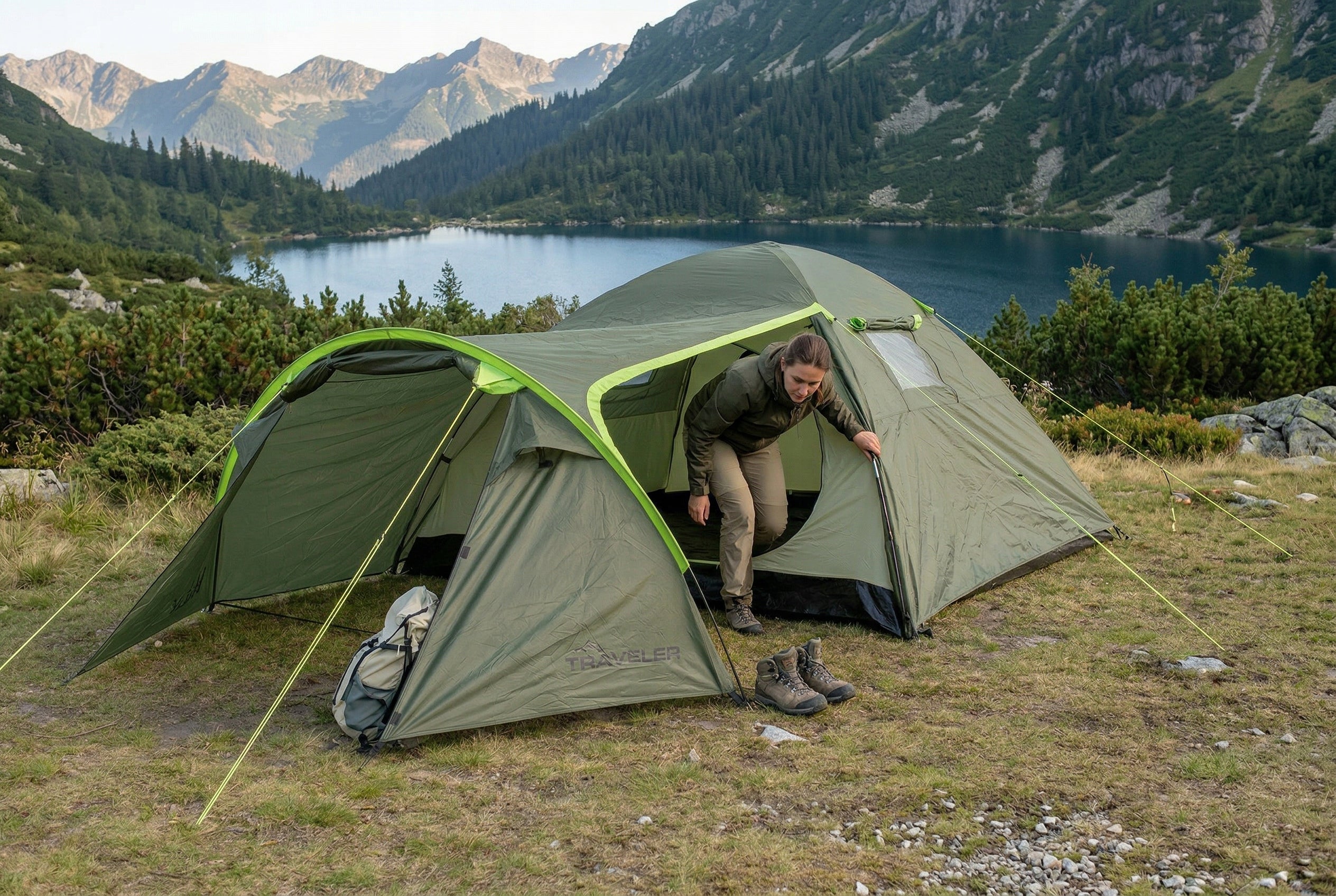 CAMPING TENT TOURIST 3 PERSON WATERPROOF LARGE VESTIBULE VAYOX Manufacturer code NAMIOT PRO MOCNY PU4000MM VAYOX + POKROWIEC