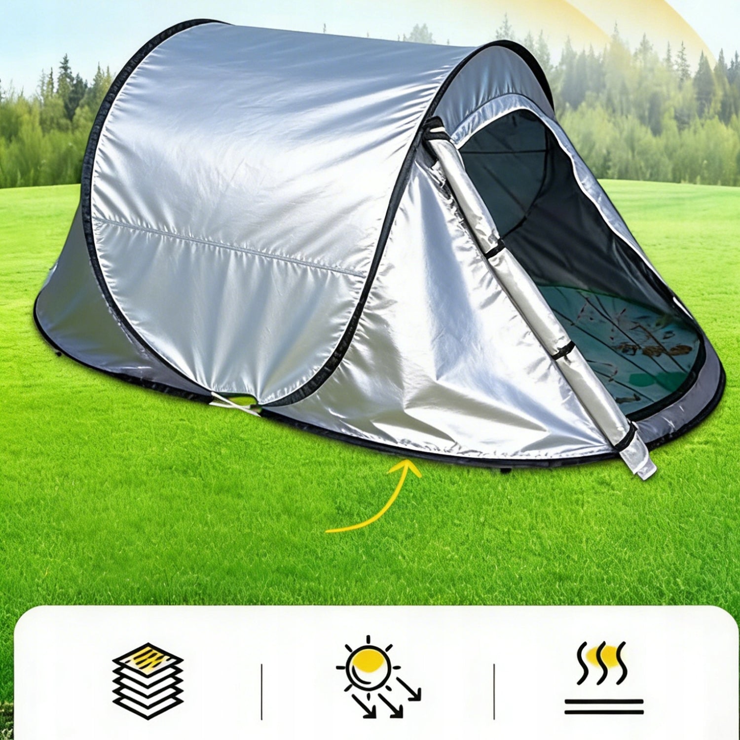 CAMPING TENT TOURIST POP UP 2 PERSON UV 98 PROTECTION FOR FOREST BEACH Manufacturer code SDH103