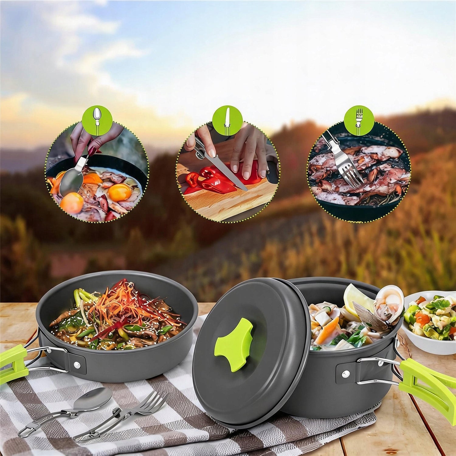 CAMPING UTENSILS CANTEEN 11PCS TOURIST SCOUT MILITARY SET Manufacturer code 6910334152679