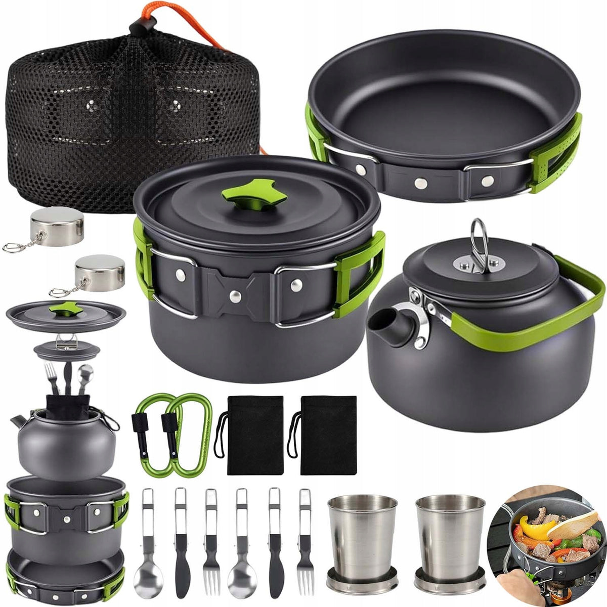CAMPING UTENSILS CANTEEN 11PCS TOURIST SCOUT MILITARY SET