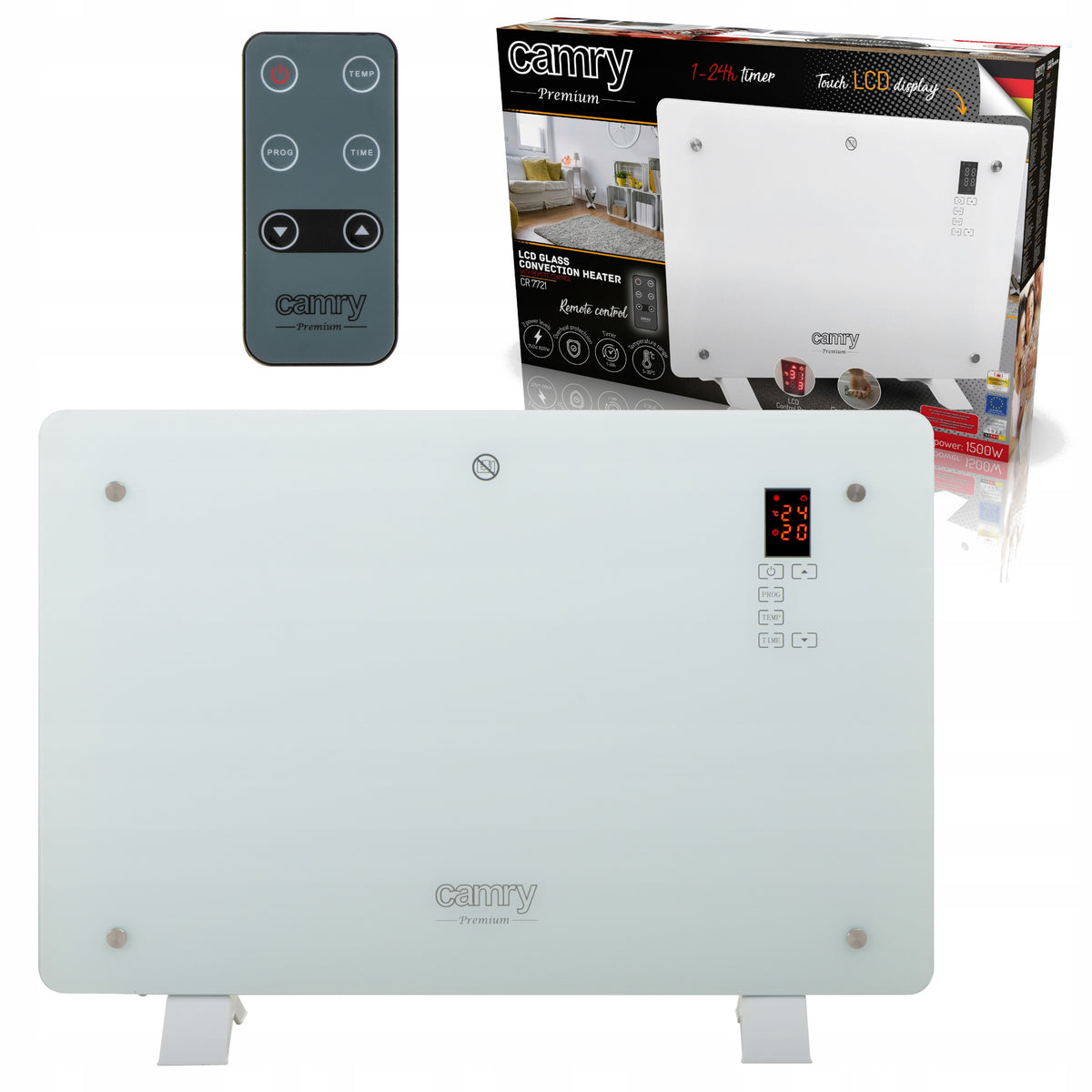 CAMRY GLASS CONVECTOR RADIATOR 1500W