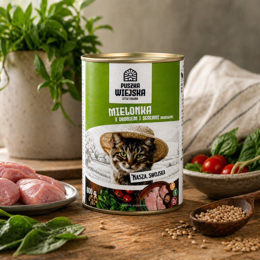 CAN OF COUNTRY Wet Cat Food Poultry with Hearts Can 800g Grain Free Age of the animal adult cats