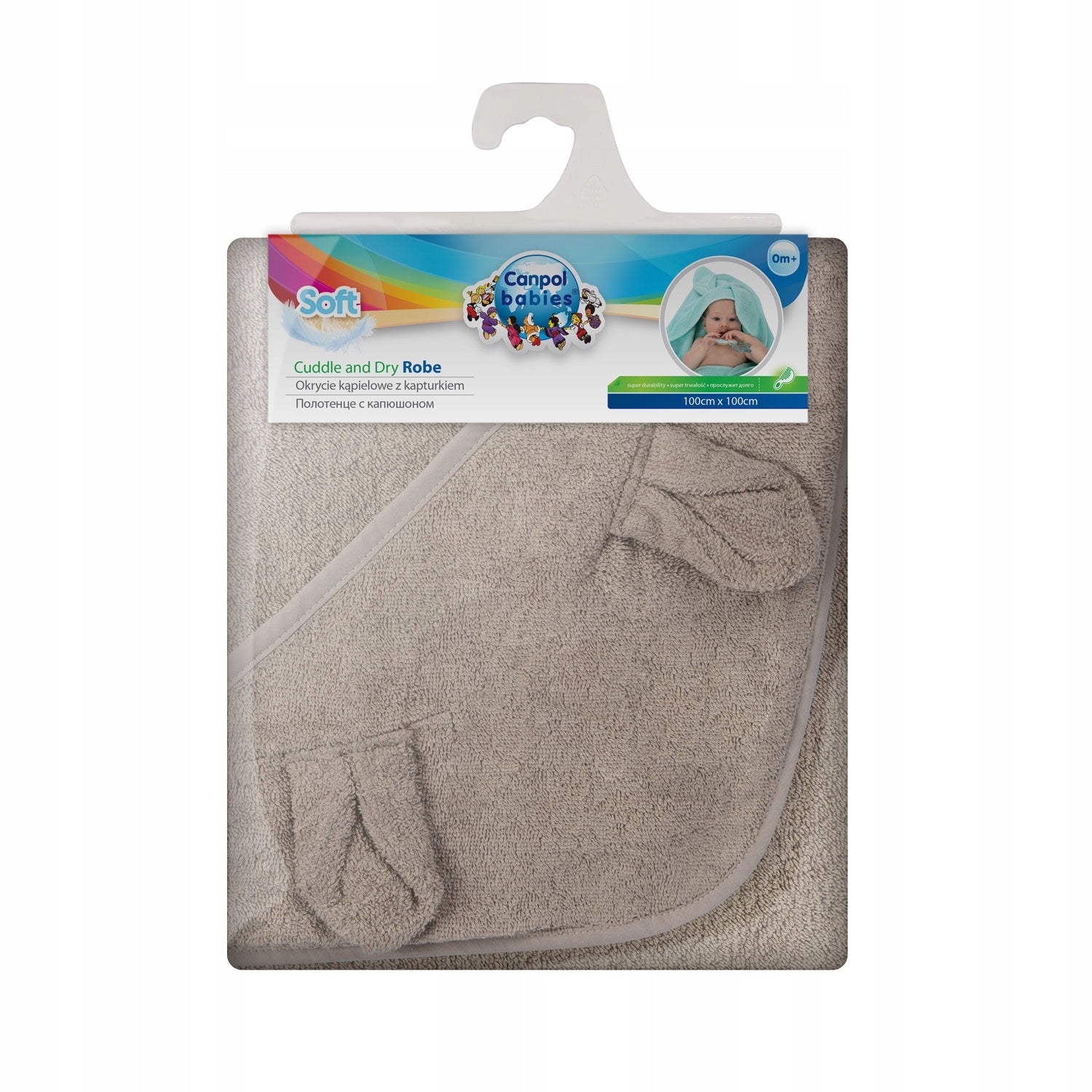 Kapuzenhandtuch Canpol Babies Rabbit, 26/802, 100x100cm, braun